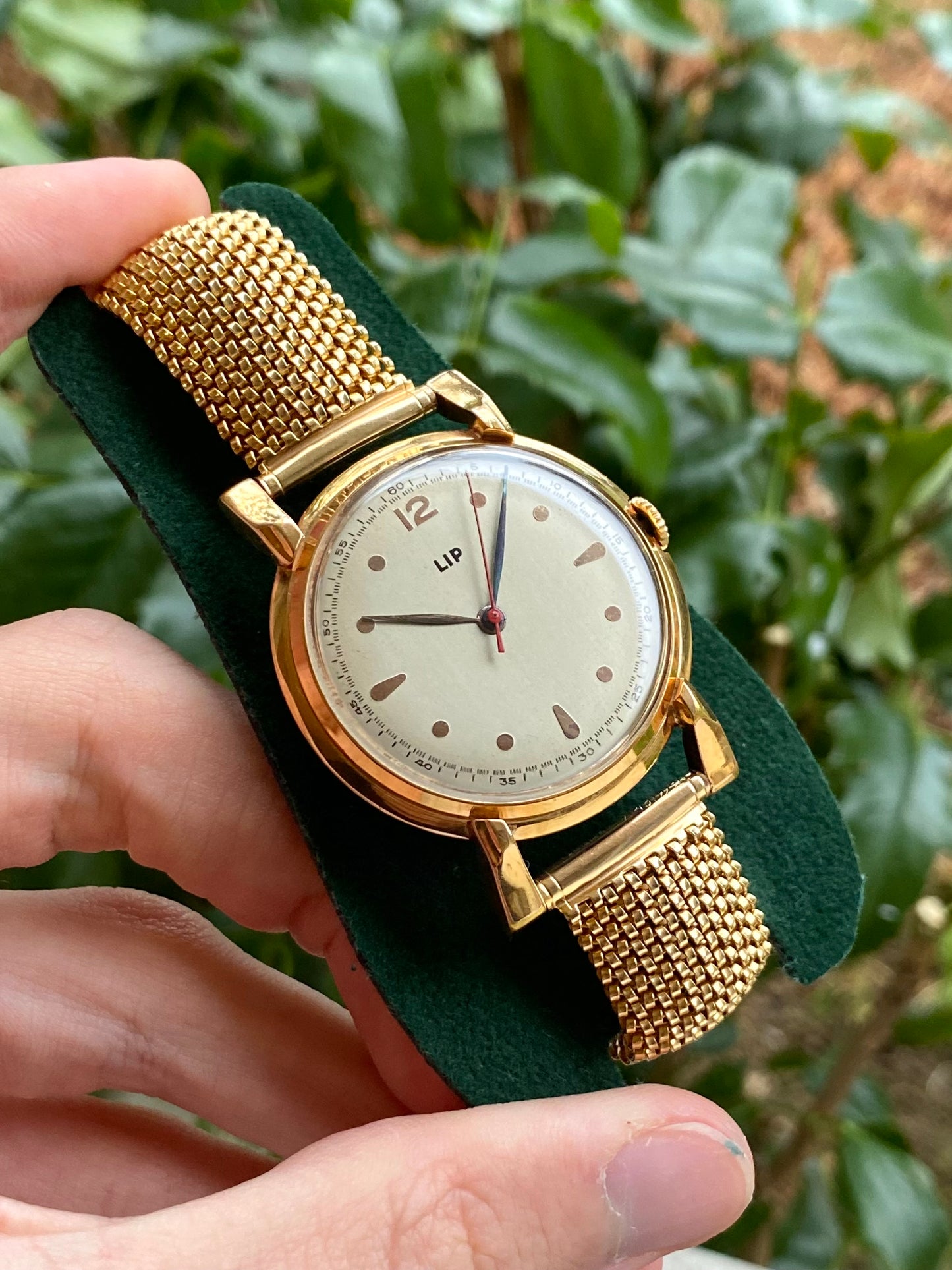 LIP Jumbo Size Montre Vintage Mécanique Plaqué Or R25 1960