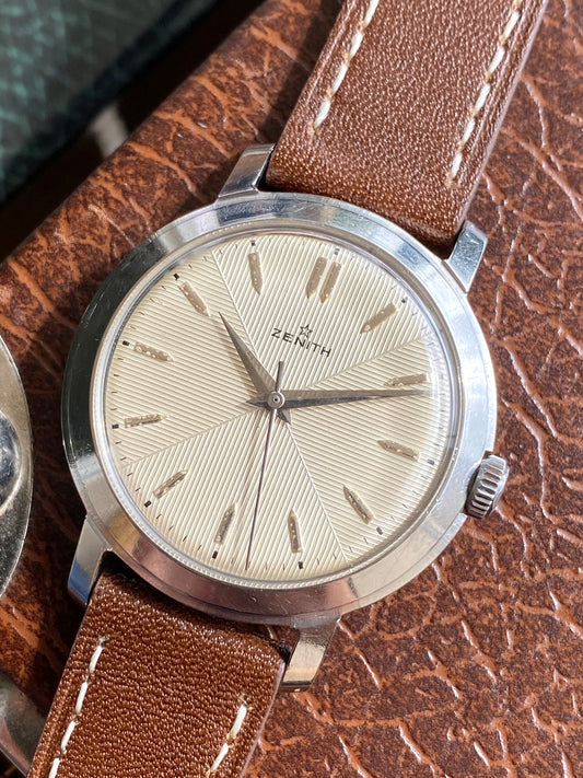Zenith Sablier - Montre Suisse Vintage Mécanique - Cadran Guilloché - Calibre 106-50-6 - 1960