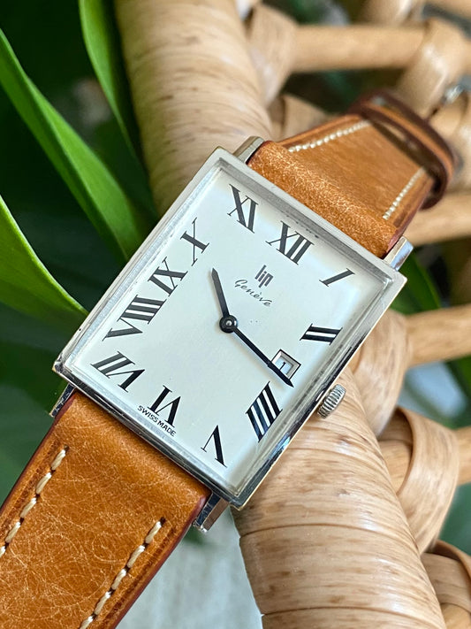 LIP Genève Montre Vintage Mécanique Boîtier Rectangle - Chiffres Romains - RC193 - 1960