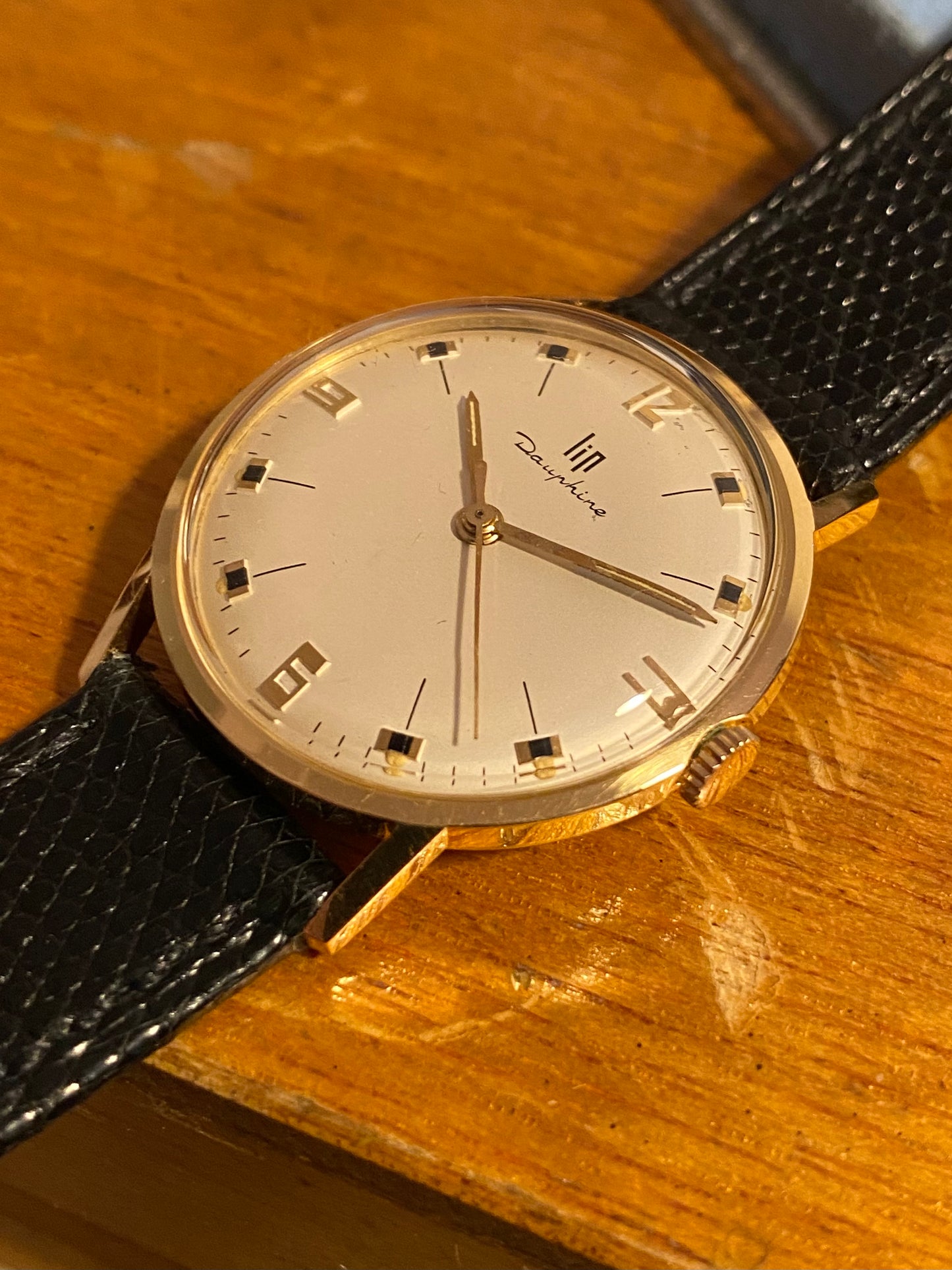LIP Dauphine Or Jaune 18k 750/1000 Montre Vintage R016 Mécanique 1960