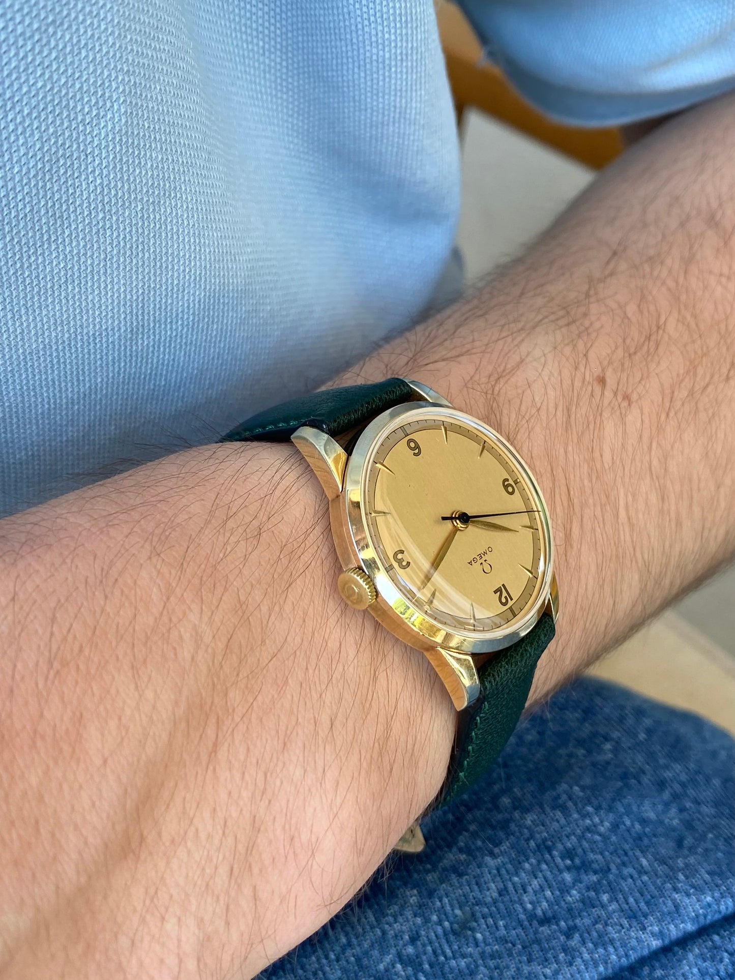 Omega Ref. 2513-2 Plaqué Or 80 Microns - Montre Vintage Mécanique Cal.283 - 1949 + Boucle