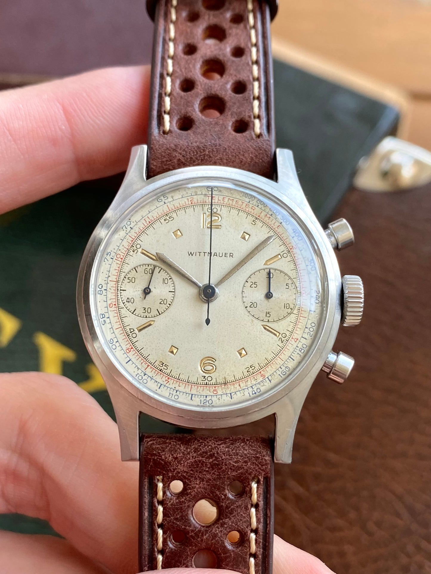 Wittnauer MultiScale Chronograph - Montre Vintage Mécanique Acier - Venus 188 - Aviation Militaire 1940