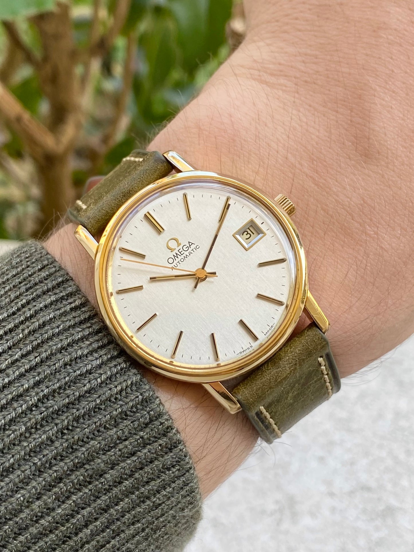 Omega Automatic Date Plaqué Or Cal.1012 Montre Vintage Mécanique 1979