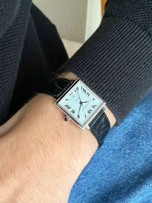 Emile Pequignet NOS Neuve de Stock - Montre Vintage Automatic Carré Chiffres Romains ETA 2670 - 1970