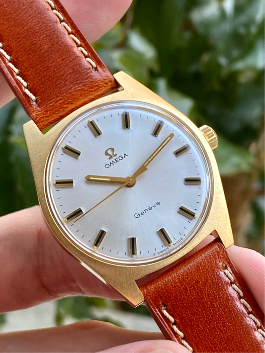 Omega Genève Plaqué Or Montre Vintage Mécanique Ref.135.041 Cal.601 - 1968