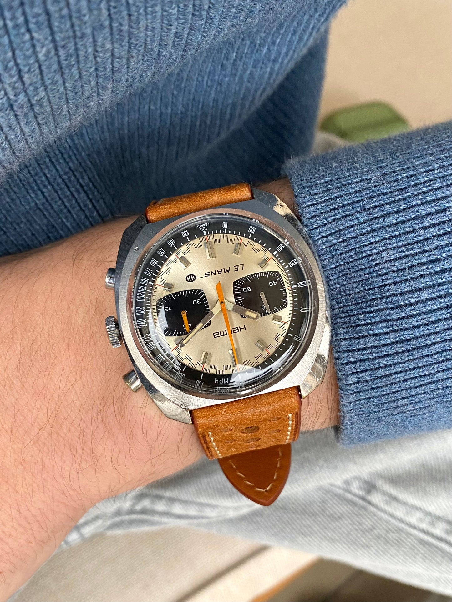 Herma Le Mans - Montre Vintage France 24h Course Automobile Racing Chronographe Valjoux 7733 - 1970