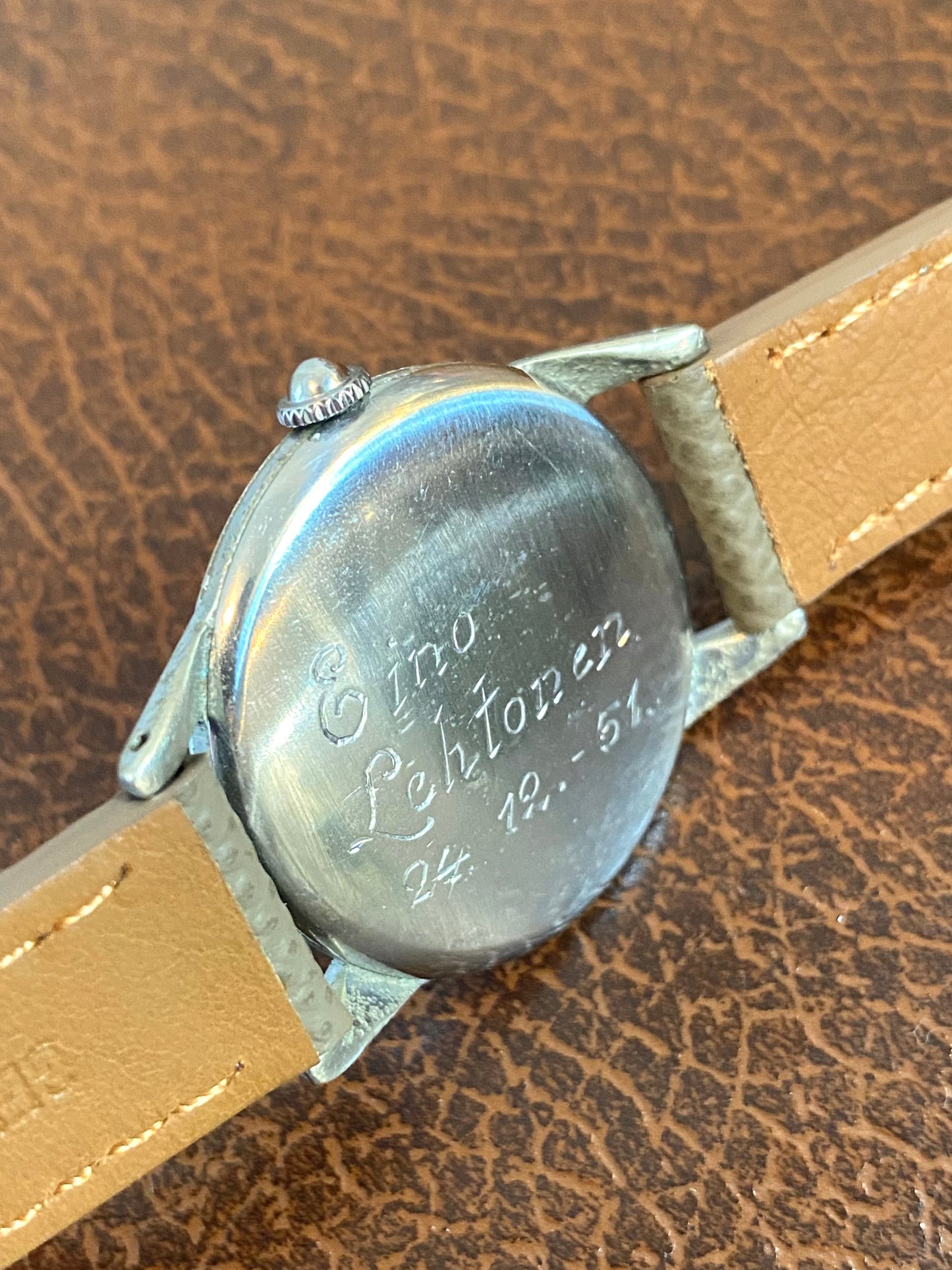 Movado Montre Vintage Mécanique Cadran Bi-Ton 1950