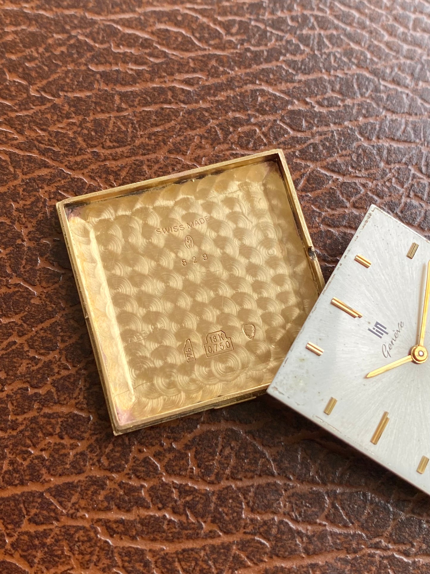 LIP Genève Or Rose 18k 750/1000 - Montre Vintage Carré Mécanique Cal.515 - 1960