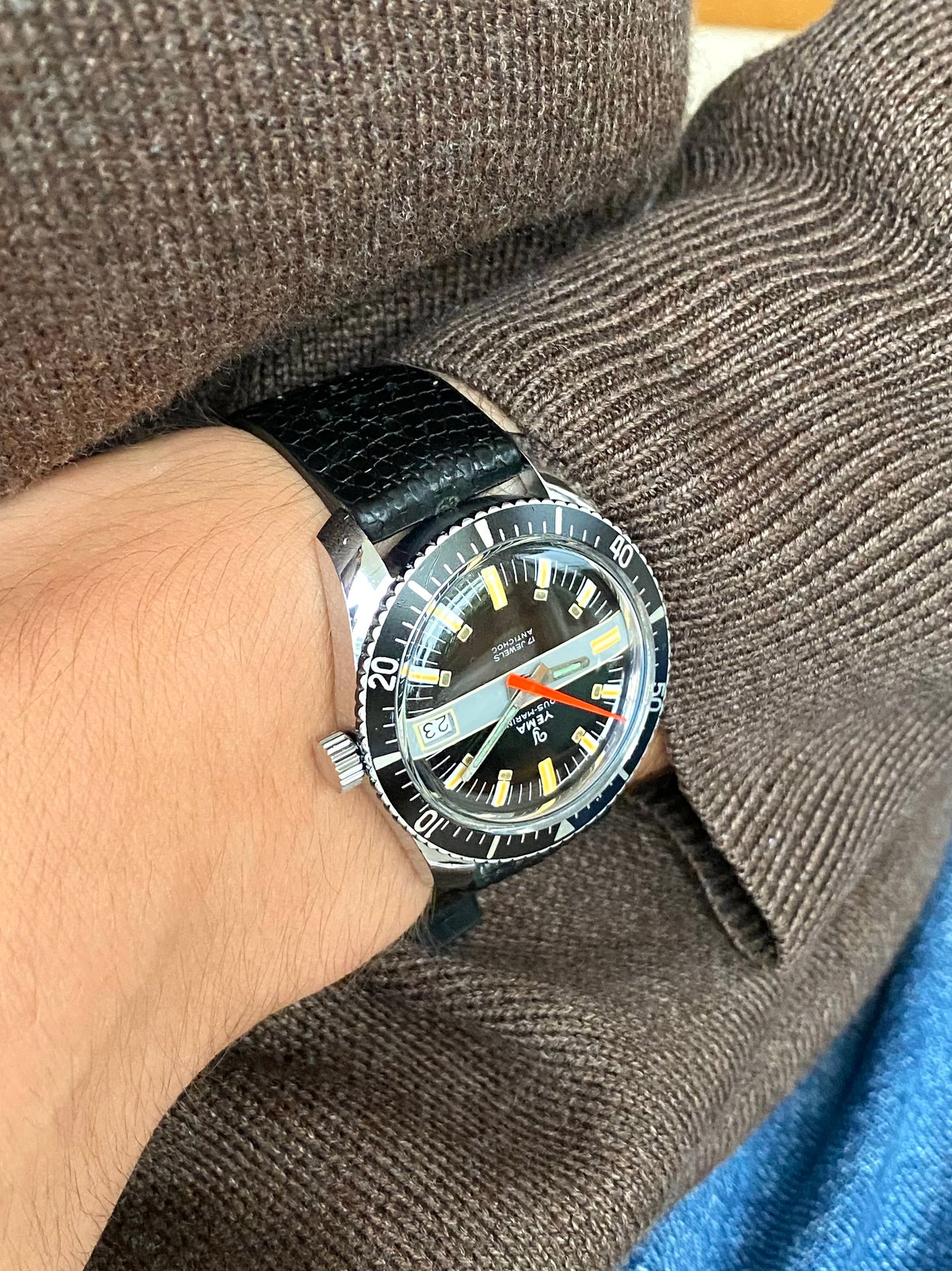 Yema Sous-Marine Rallye Dial Montre Vintage Mécanique FE141-2 Plongée 1970