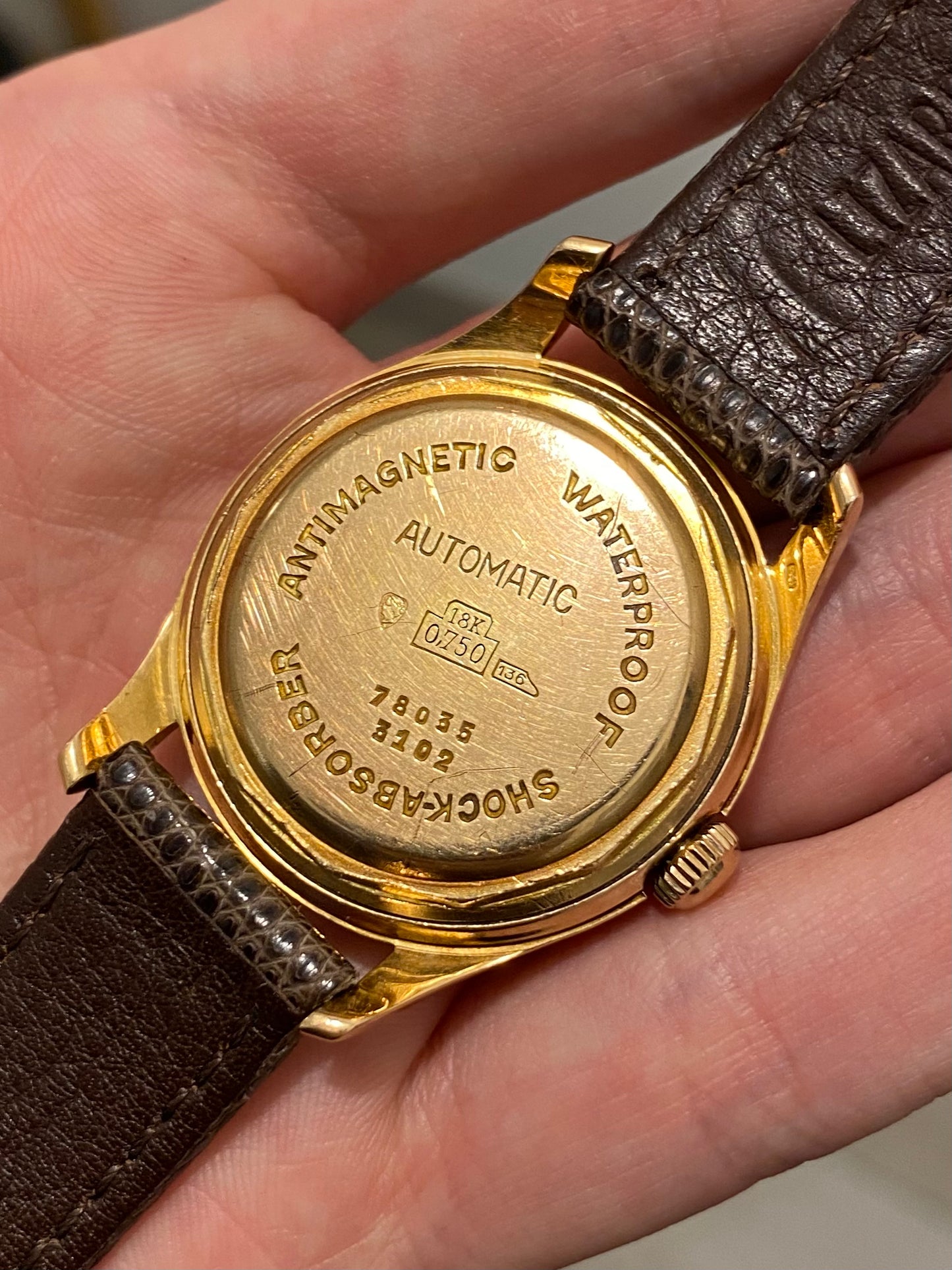 Baume & Mercier Or Rose 18k 750/1000 Bumper Automatic AS1250 Montre Vintage 1950