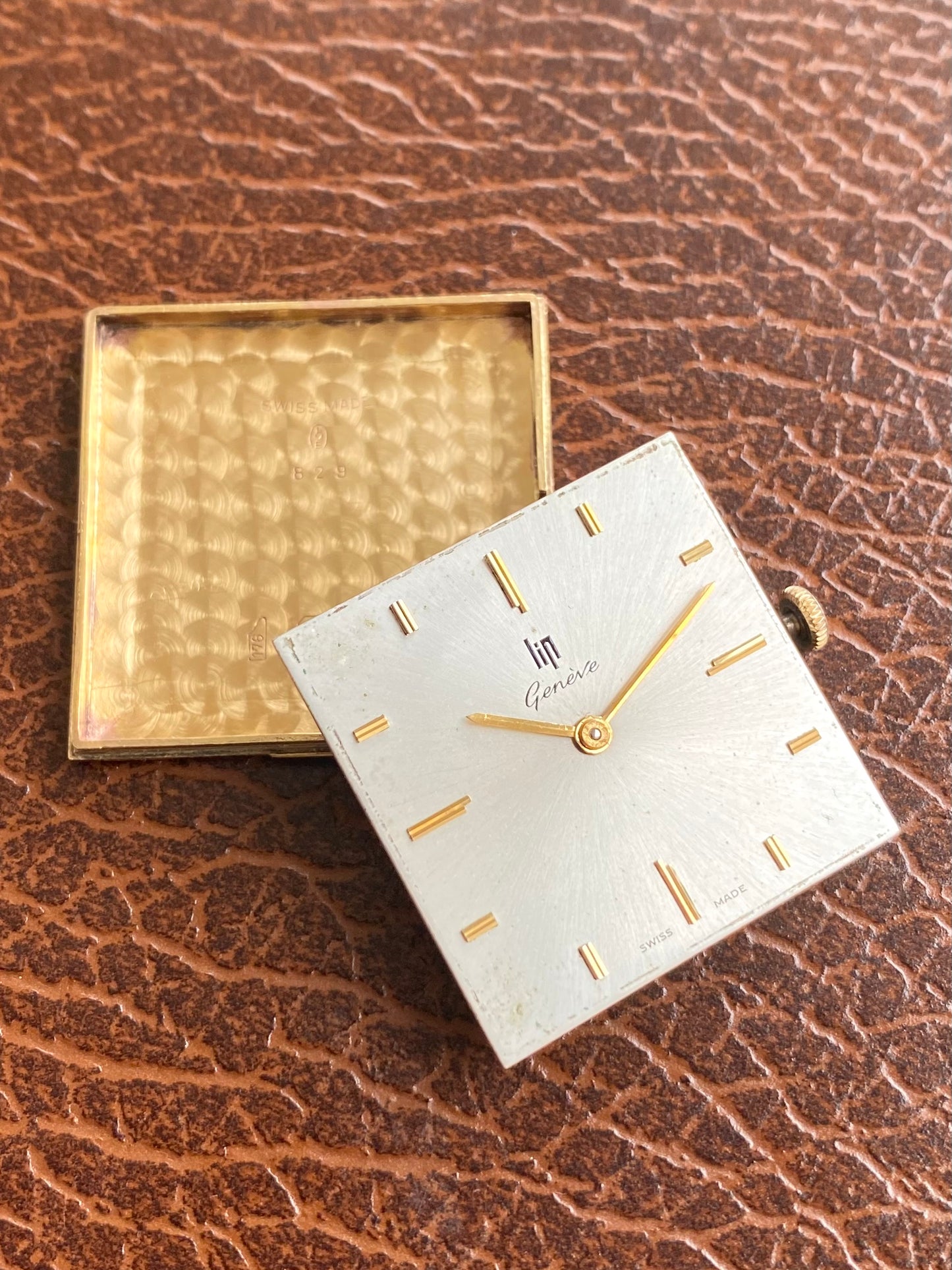 LIP Genève Or Rose 18k 750/1000 - Montre Vintage Carré Mécanique Cal.515 - 1960
