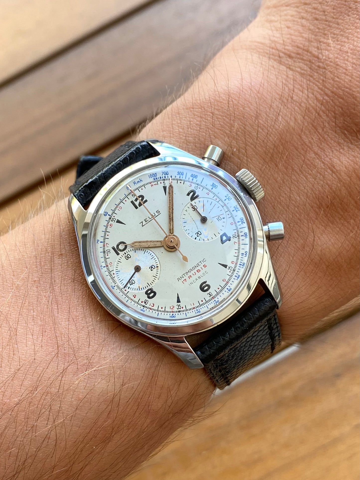 Zelus Chronographe Suisse Vintage - Montre Mécanique Landeron Acier - 1950