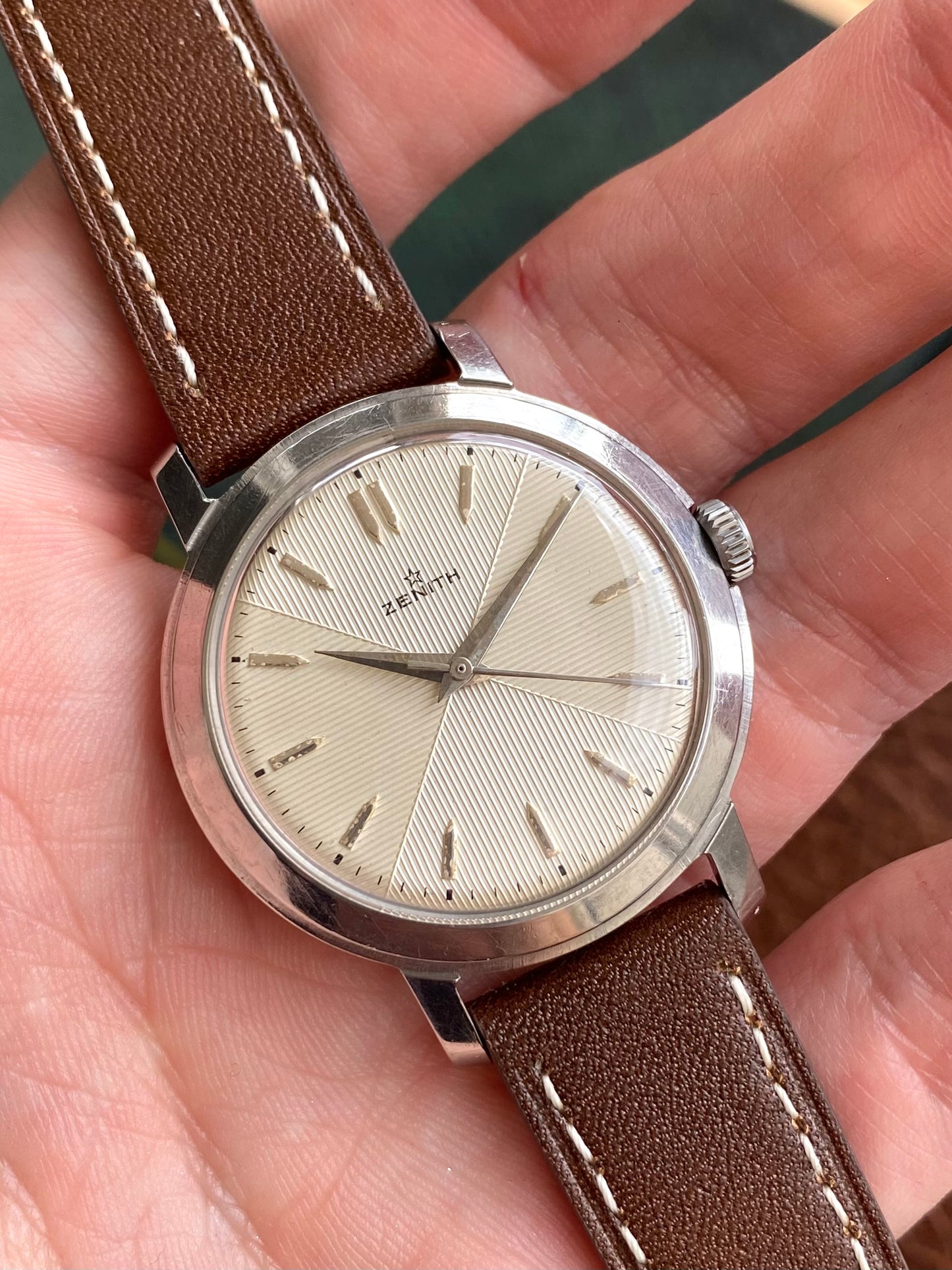 Zenith Sablier - Montre Suisse Vintage Mécanique - Cadran Guilloché - Calibre 106-50-6 - 1960