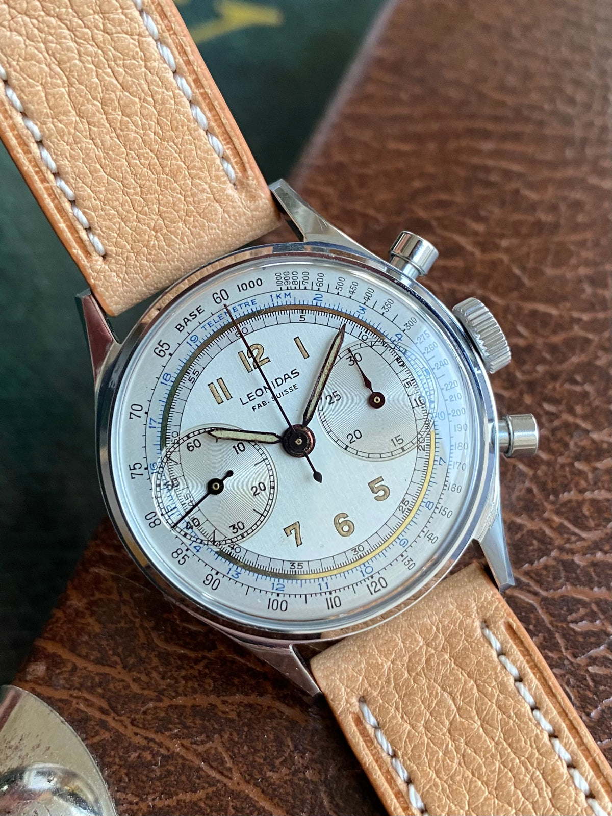Leonidas Fab. Suisse Chronographe Landeron 48 - Pré Heuer Montre Vintage Mécanique 1940
