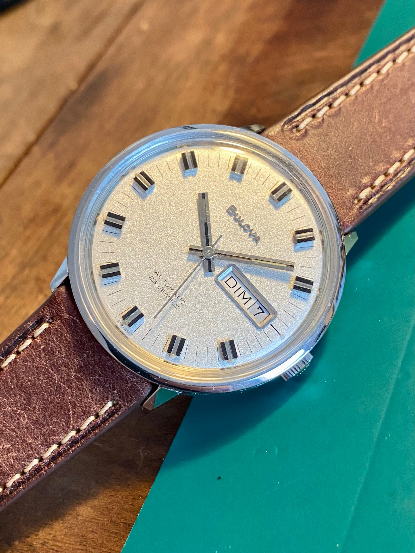 Bulova Automatic Jour Date Calendrier Cal.11ANACB Montre Vintage Mécanique Jumbo 1970