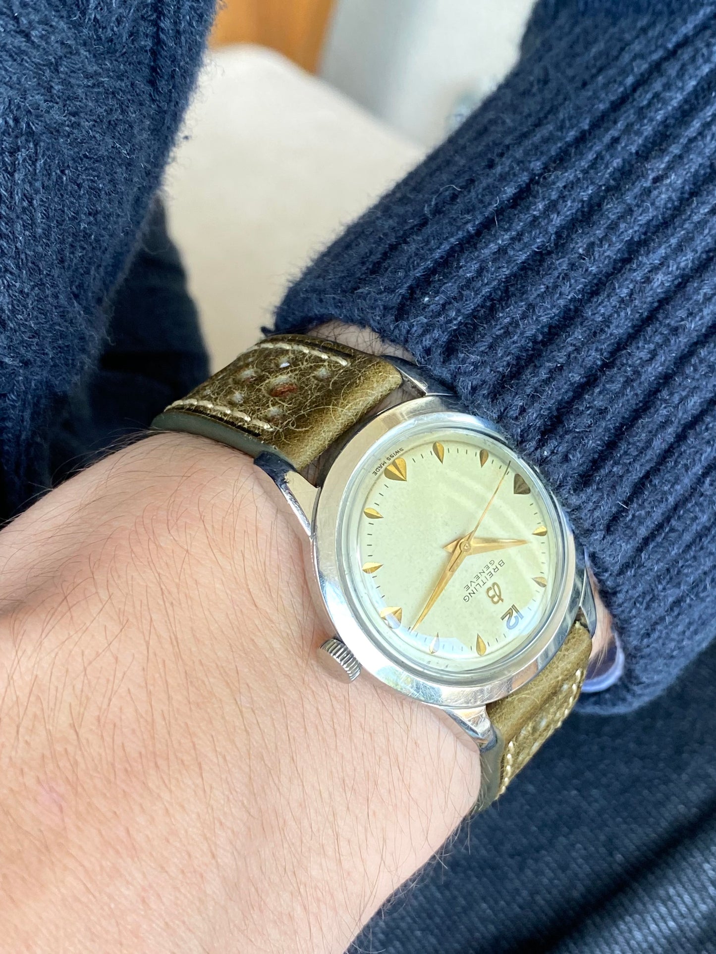 Breitling Genève 2907 - Montre Suisse Vintage Mécanique en Acier - Calibre FHF 28 - 1960