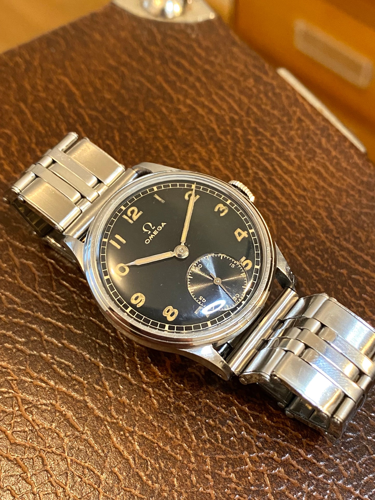 Omega Militaire WWII Cadran Noir Réf. 2190 Cal. 30t2 - Montre Vintage Mécanique 1945