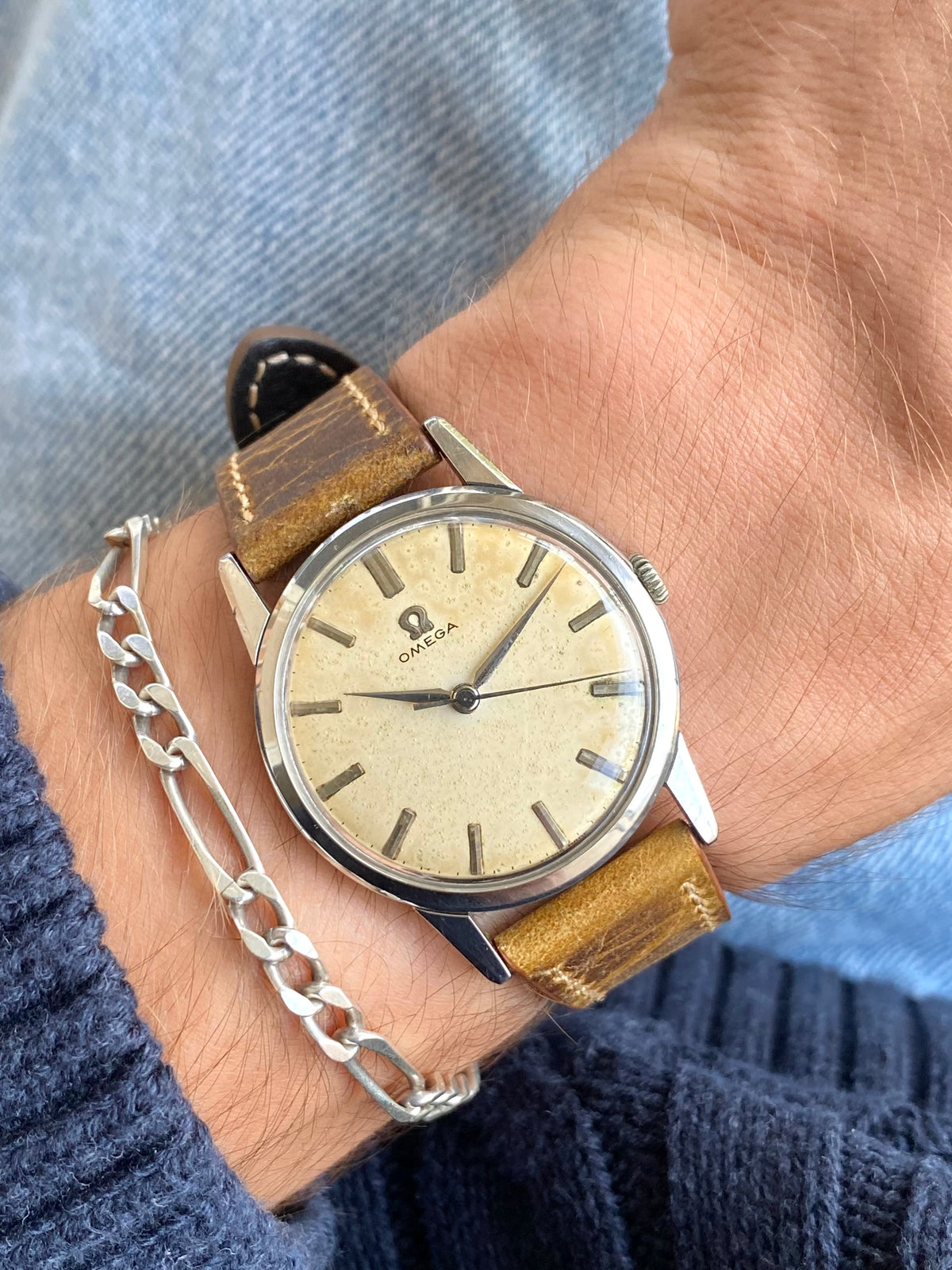Omega Ref. 14714-6-SC Cal. 285 Montre Vintage Mécanique Patinée Acier 1961