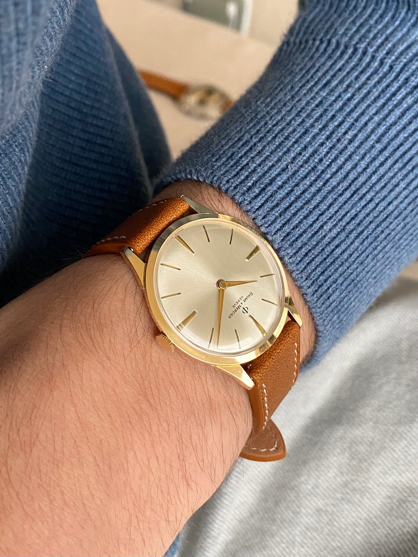 Baume & Mercier 2599 Montre Vintage Mécanique Extra-Plate Plaqué Or BM1050 - 1960