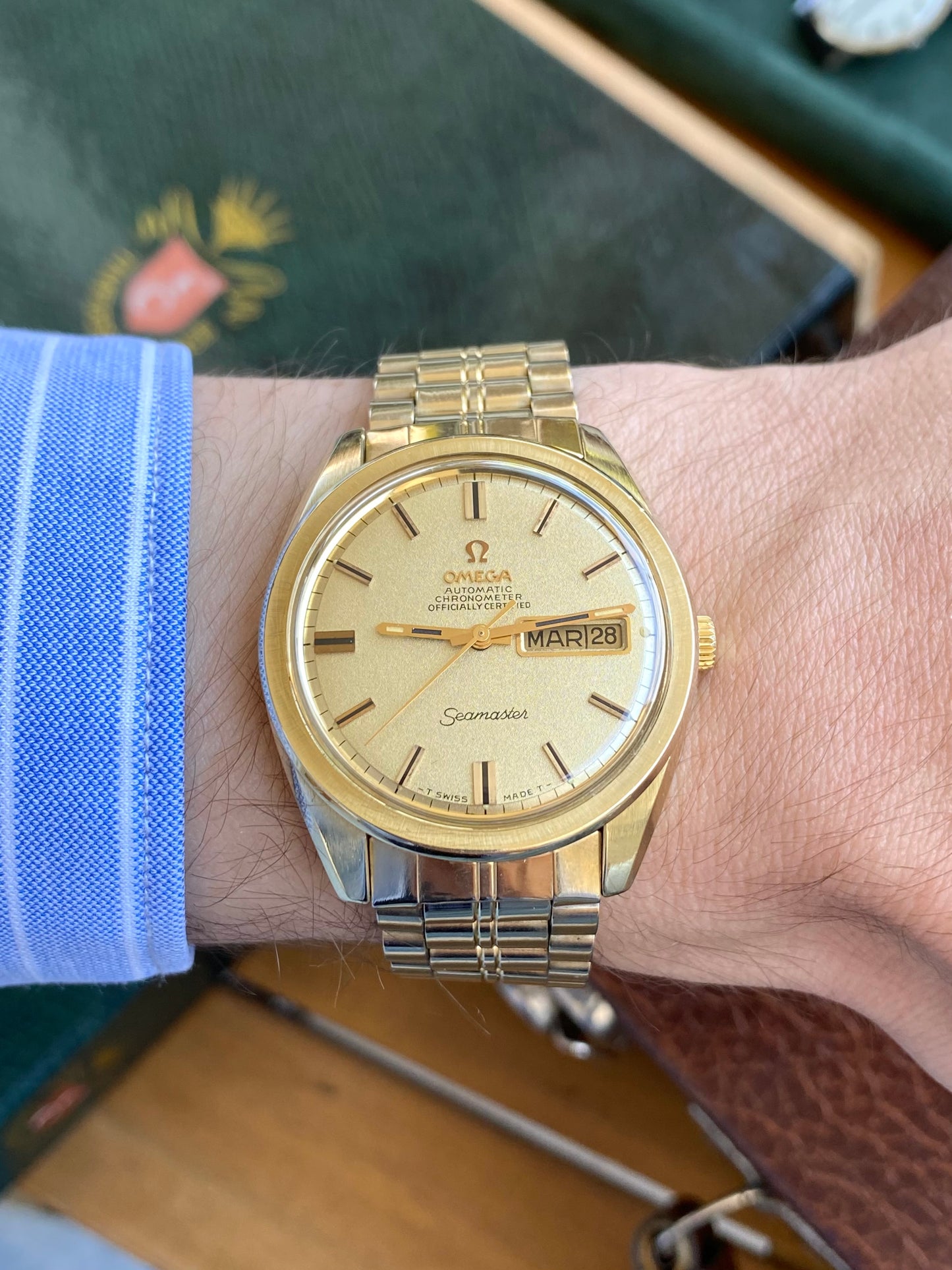 Omega Seamaster Chronometer Automatic - Ref. 168.023 Plaqué Or Bracelet 1069 - Montre Vintage Mécanique Calendrier Cal. 751 - 1968