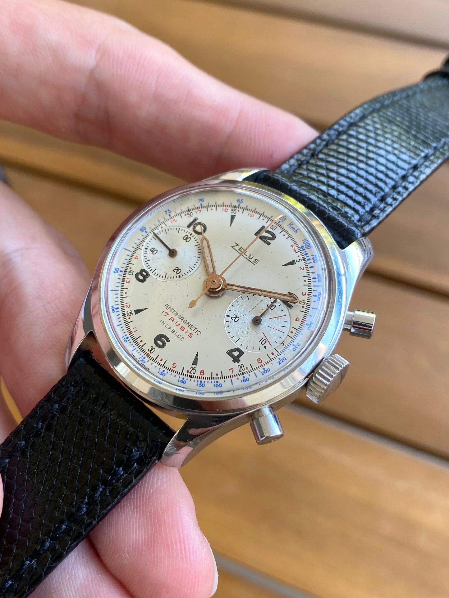 Zelus Chronographe Suisse Vintage - Montre Mécanique Landeron Acier - 1950