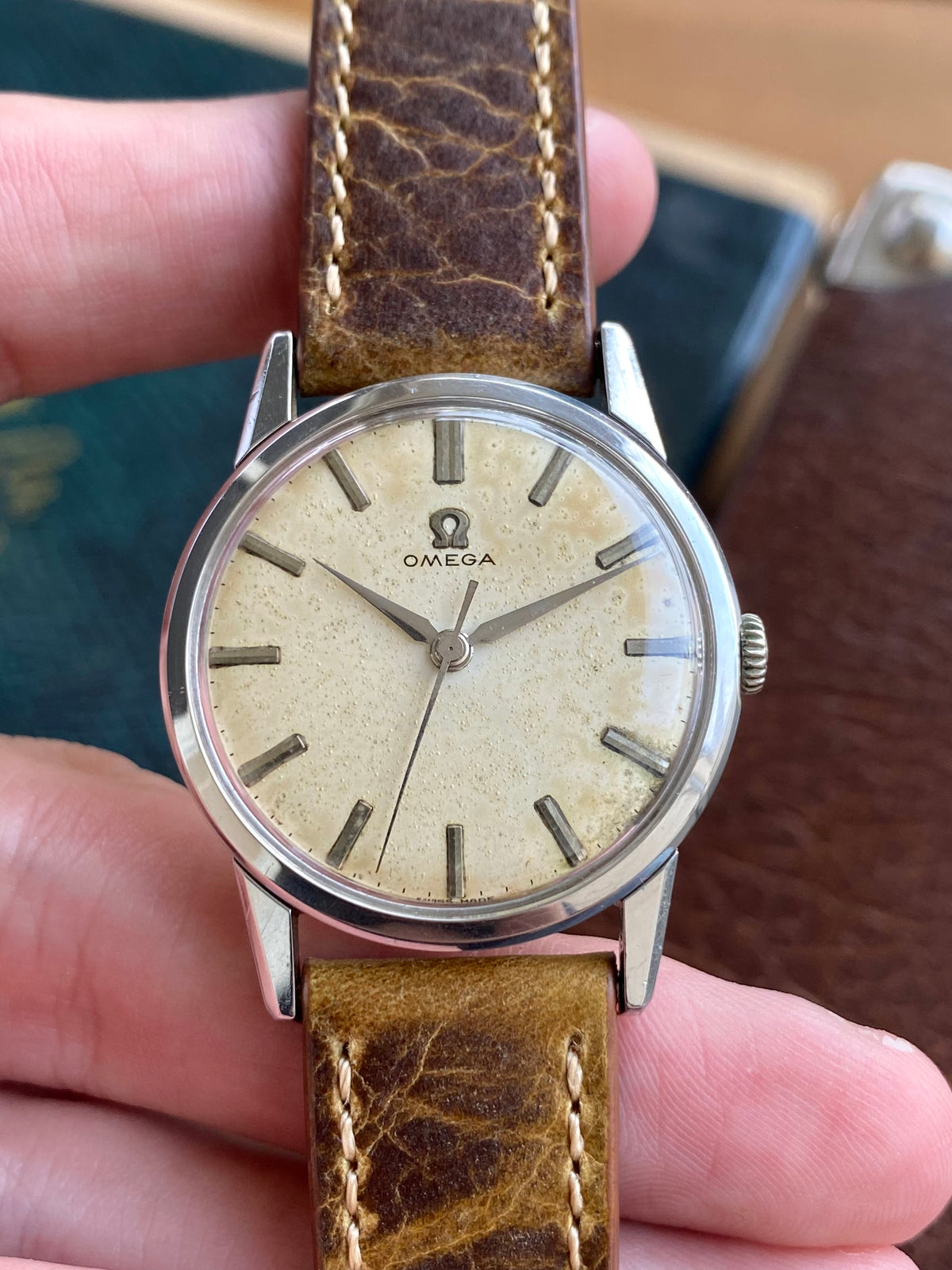 Omega Ref. 14714-6-SC Cal. 285 Montre Vintage Mécanique Patinée Acier 1961