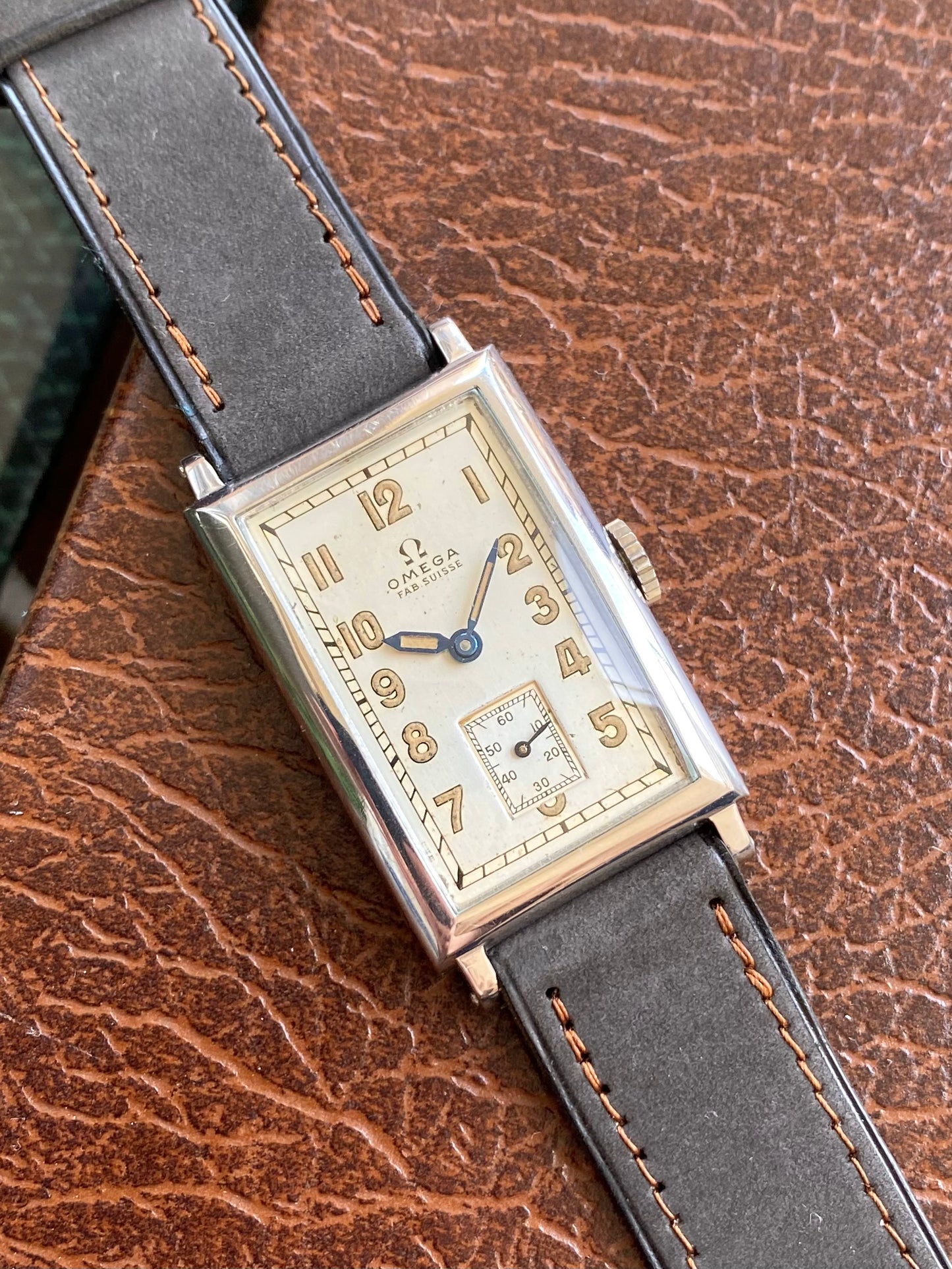 Omega T17 Fab Suisse NOS - New Old Stock Neuve - Montre Vintage Mécanique Rectangle 1936