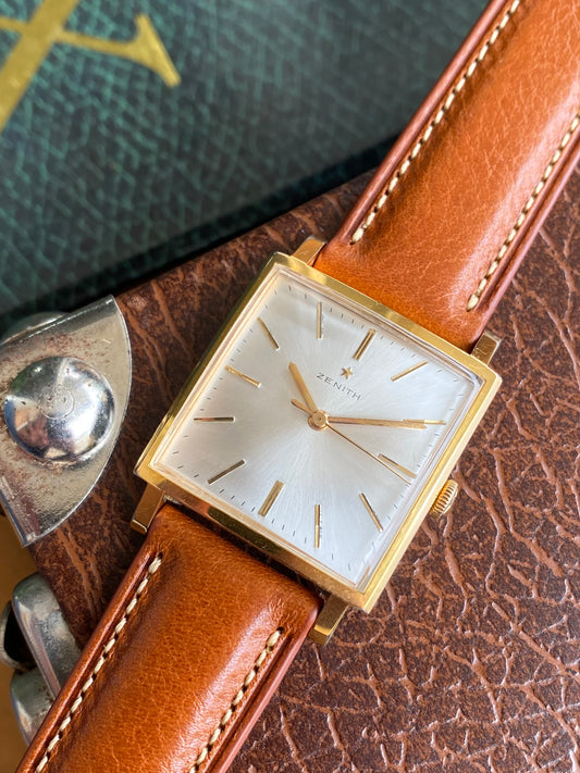 Zenith Montre Suisse Vintage Mécanique Plaqué Or Boitier Carré 1960