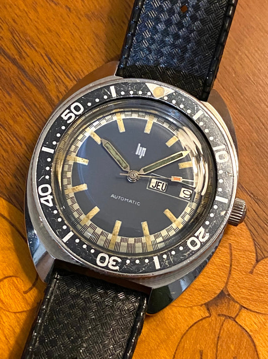 LIP Diver Automatic Jour/Date 41mm Oversize Montre Vintage de Plongée 1960
