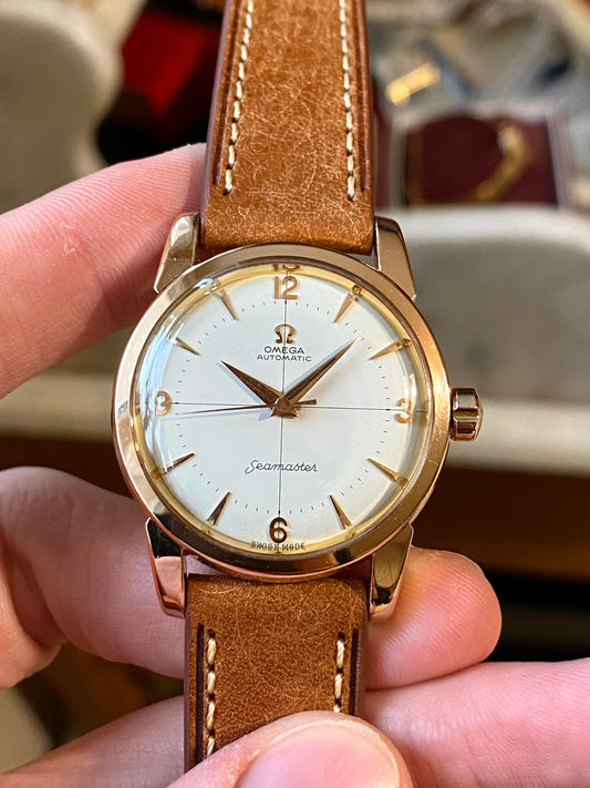 Omega Seamaster Automatic "Cross Hair" Plaqué Or Ref.2848 Montre Vintage Mécanique Cal.501 - 1957