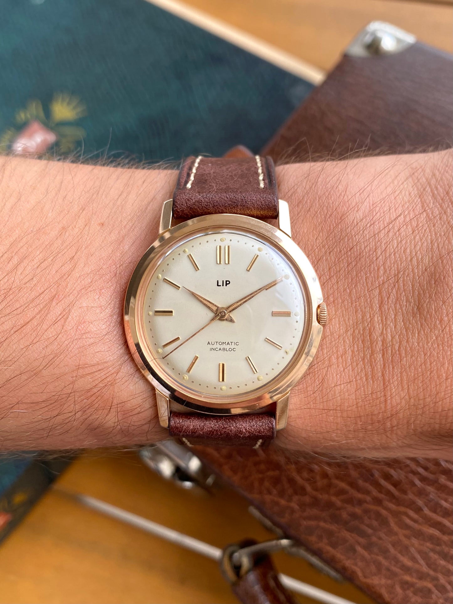 LIP France Automatic R126 - Montre Vintage Mécanique Plaqué Or Rose - 1960