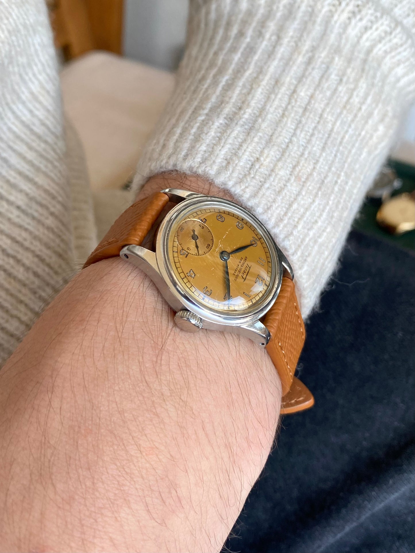 Tissot Fab. Suisse Antimagnetic Cadran Patine Tropical Militaire Montre Vintage Cal.27 - 1940