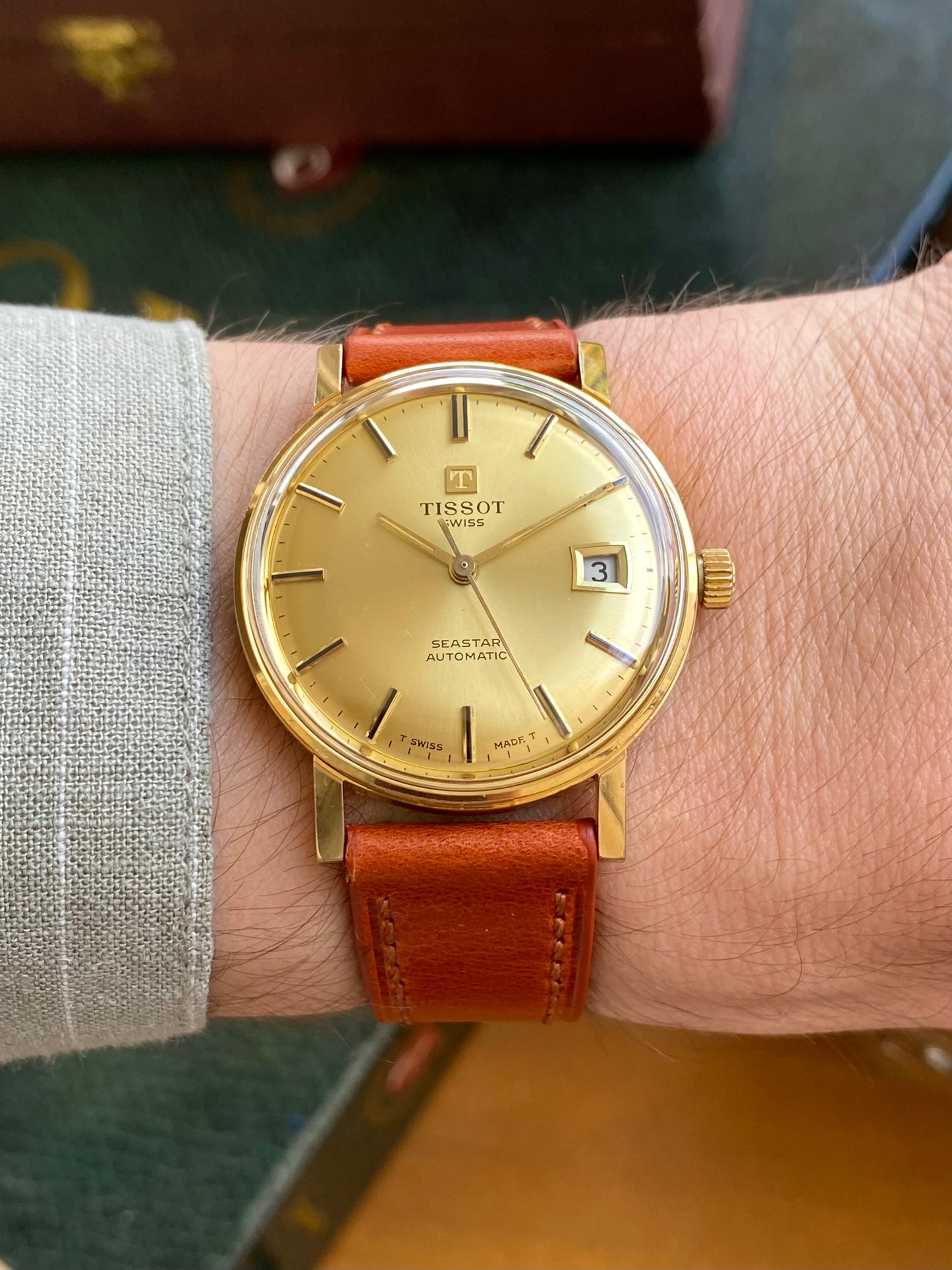 Tissot Seastar Automatic Date - Plaqué Or Cal. 2481 Montre Vintage Mécanique 1960