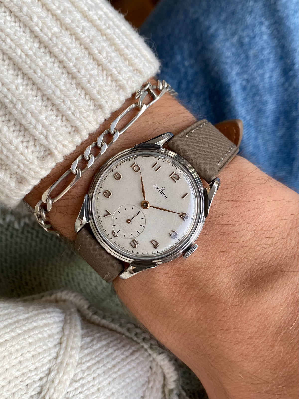 Zenith Cal. 106 Montre Vintage Mécanique Acier 1950