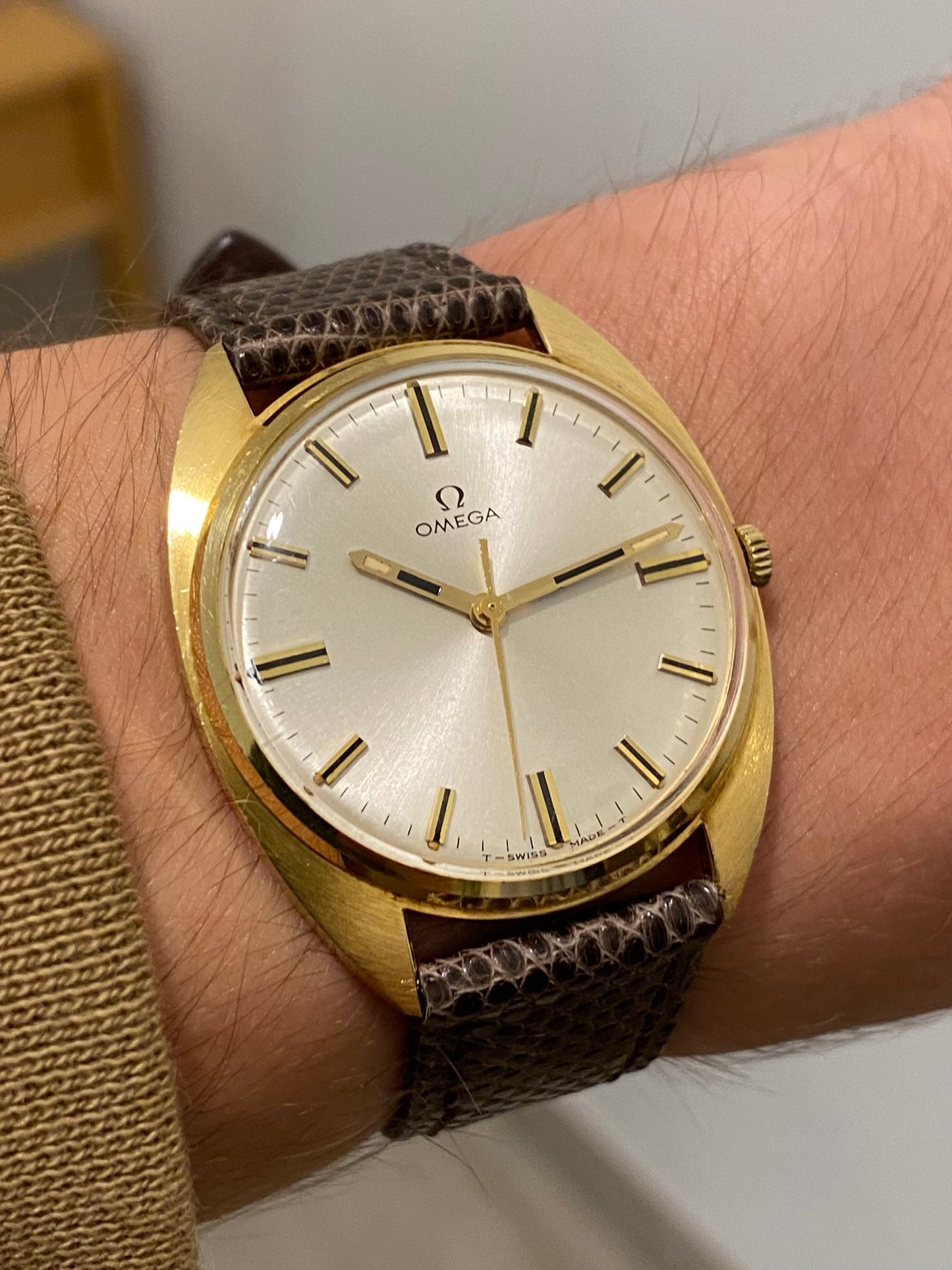 Omega 18k 750/1000 Or Jaune 131-90001 Montre Vintage Cal.601 Mécanique 1969