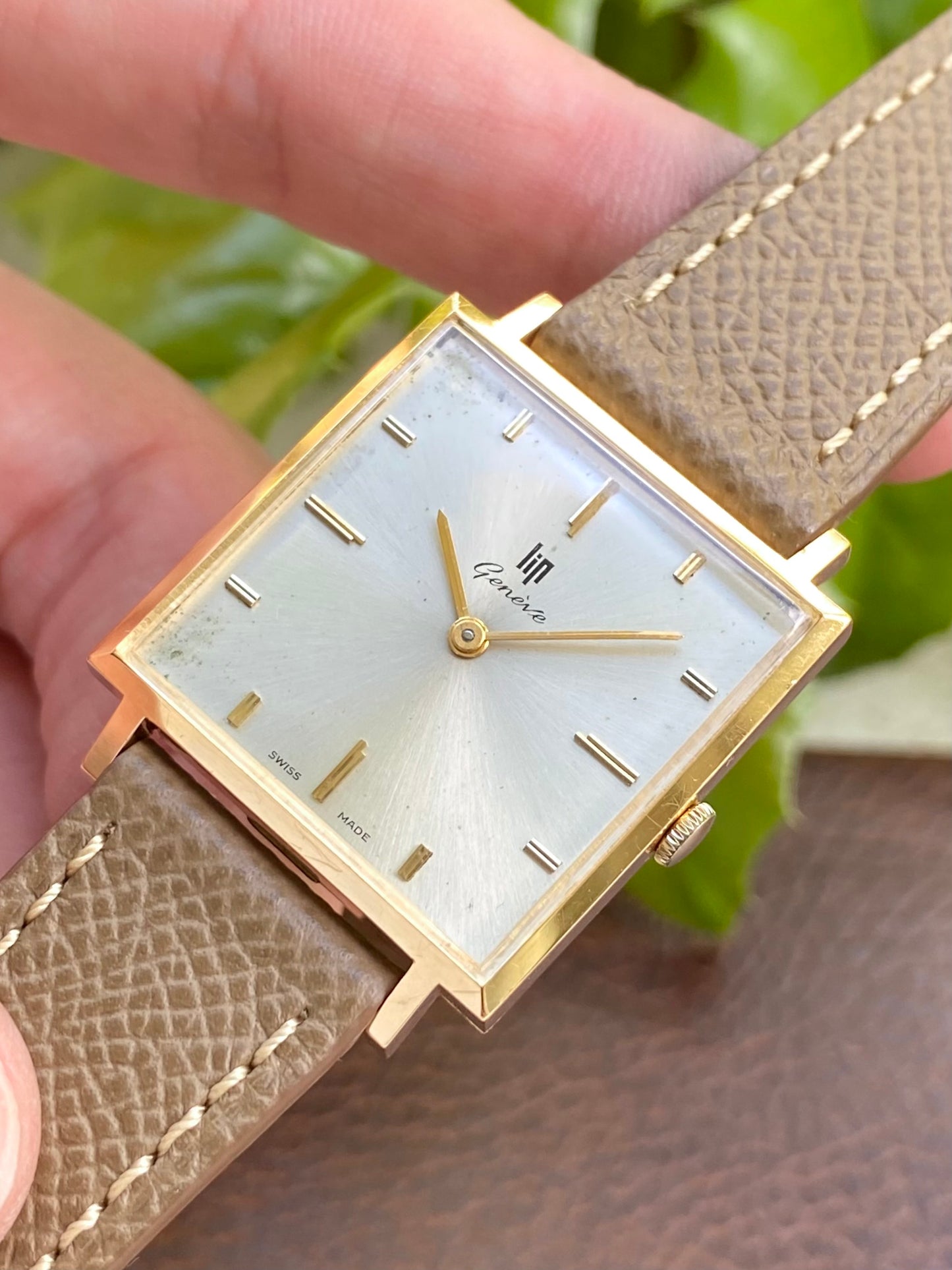 LIP Genève Or Rose 18k 750/1000 - Montre Vintage Carré Mécanique Cal.515 - 1960