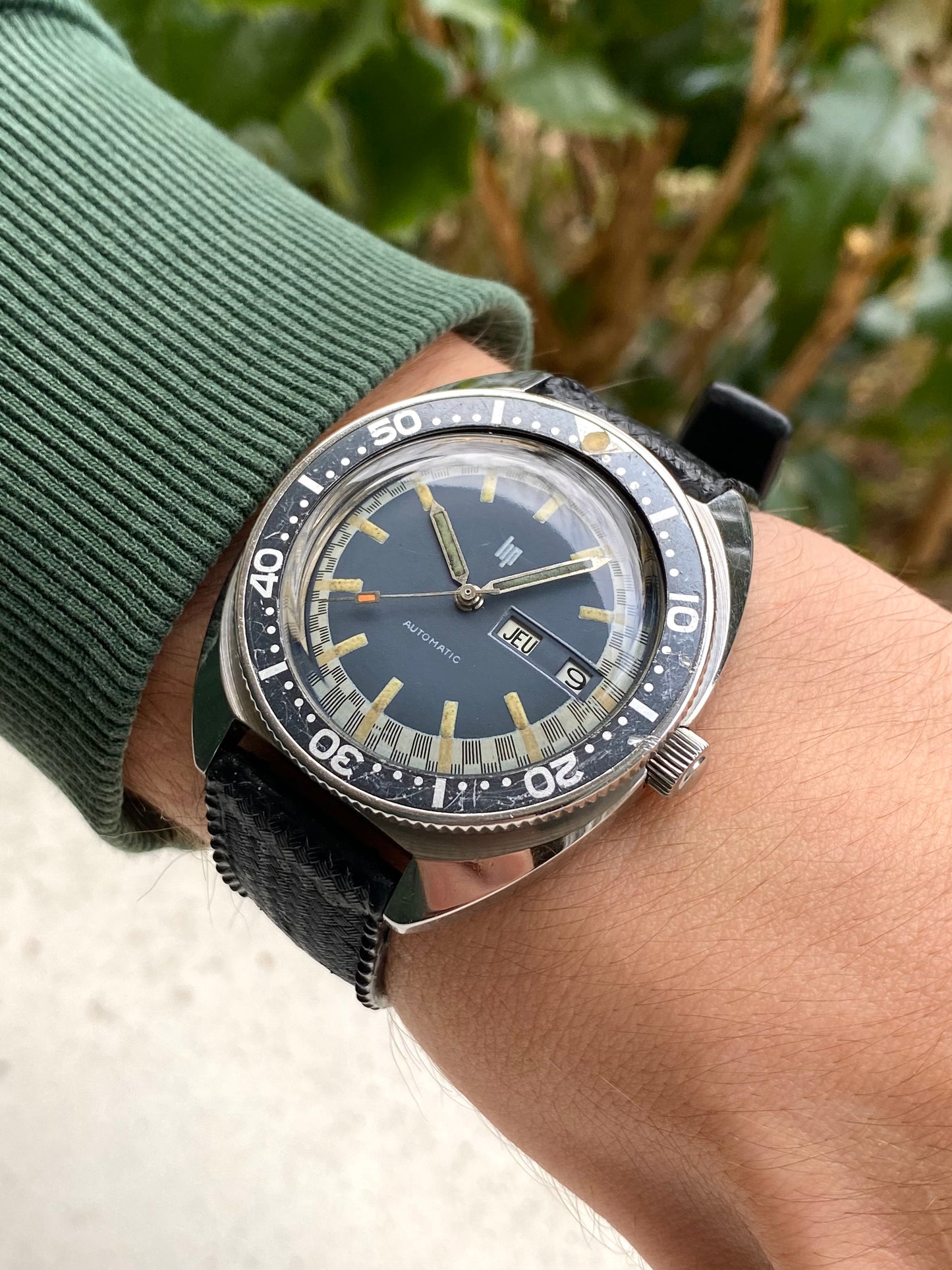 LIP Diver Automatic Jour/Date 41mm Oversize Montre Vintage de Plongée 1960