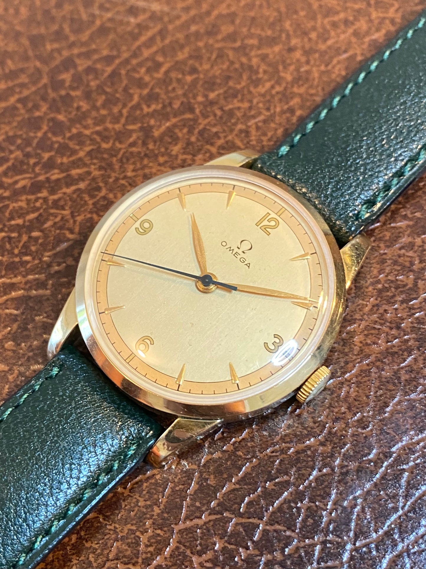 Omega Ref. 2513-2 Plaqué Or 80 Microns - Montre Vintage Mécanique Cal.283 - 1949 + Boucle