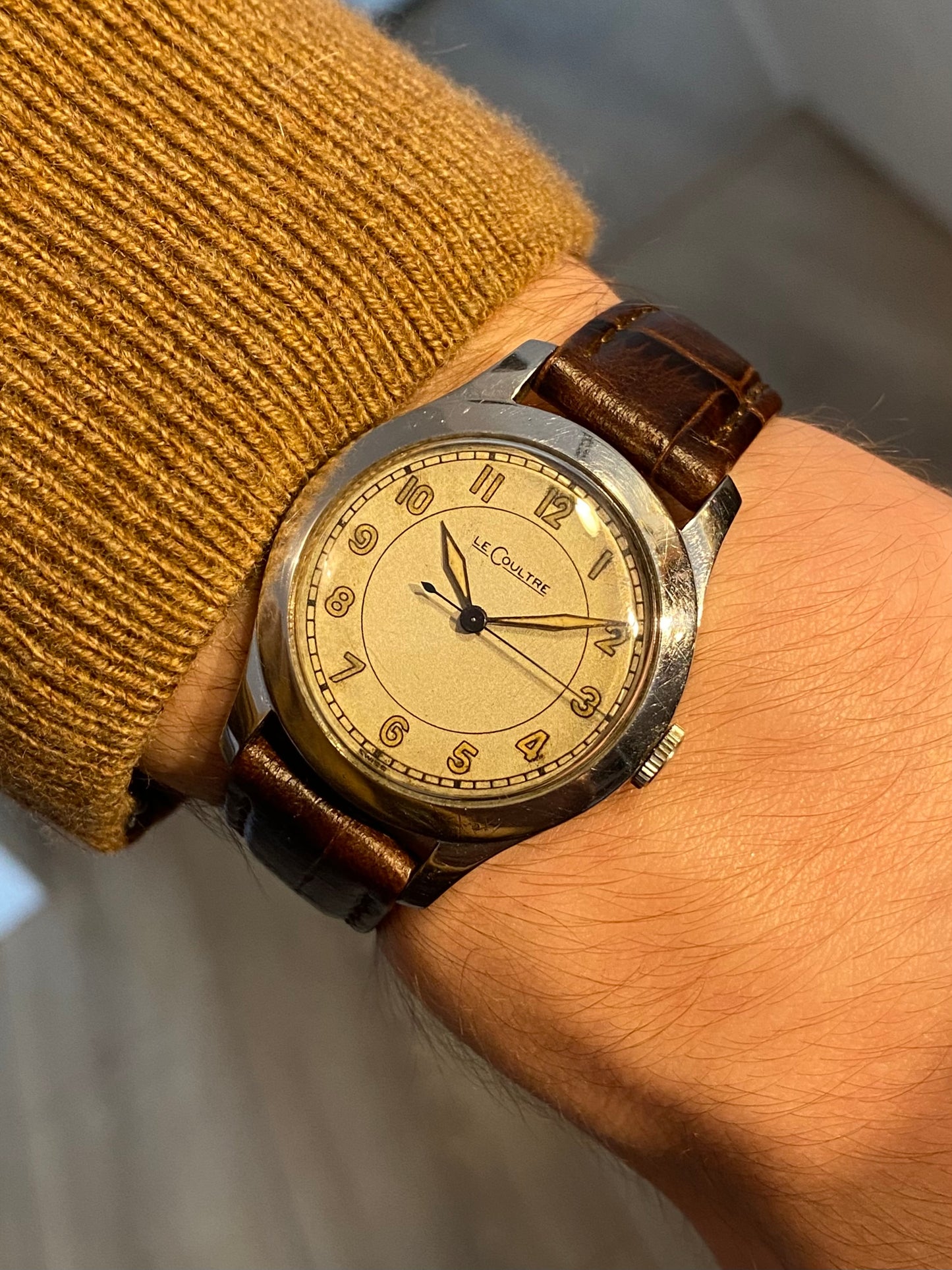 LeCoultre Militaire Montre Vintage Cal.450c Mécanique - Aiguilles Losange - 1940