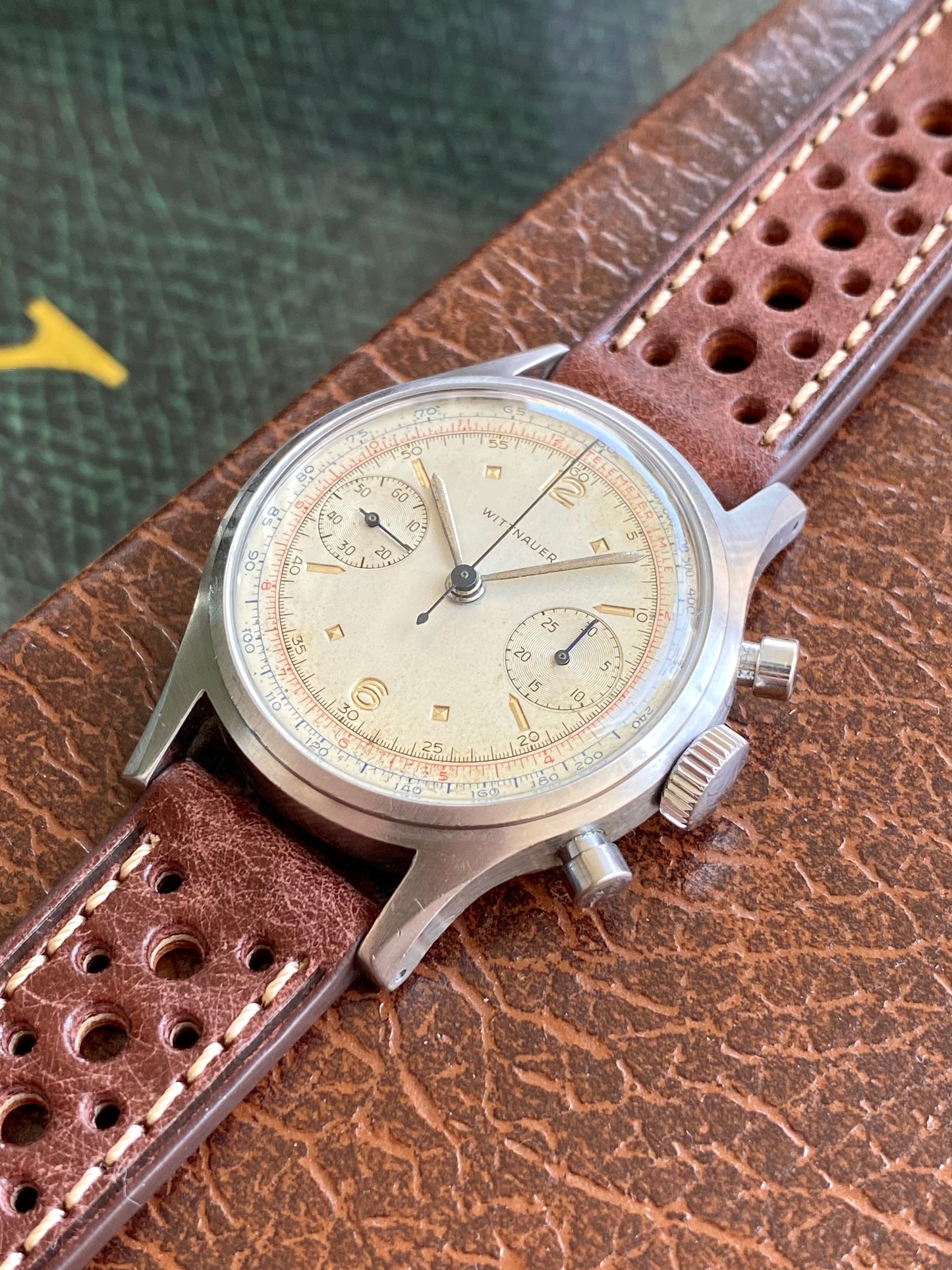 Wittnauer MultiScale Chronograph - Montre Vintage Mécanique Acier - Venus 188 - Aviation Militaire 1940