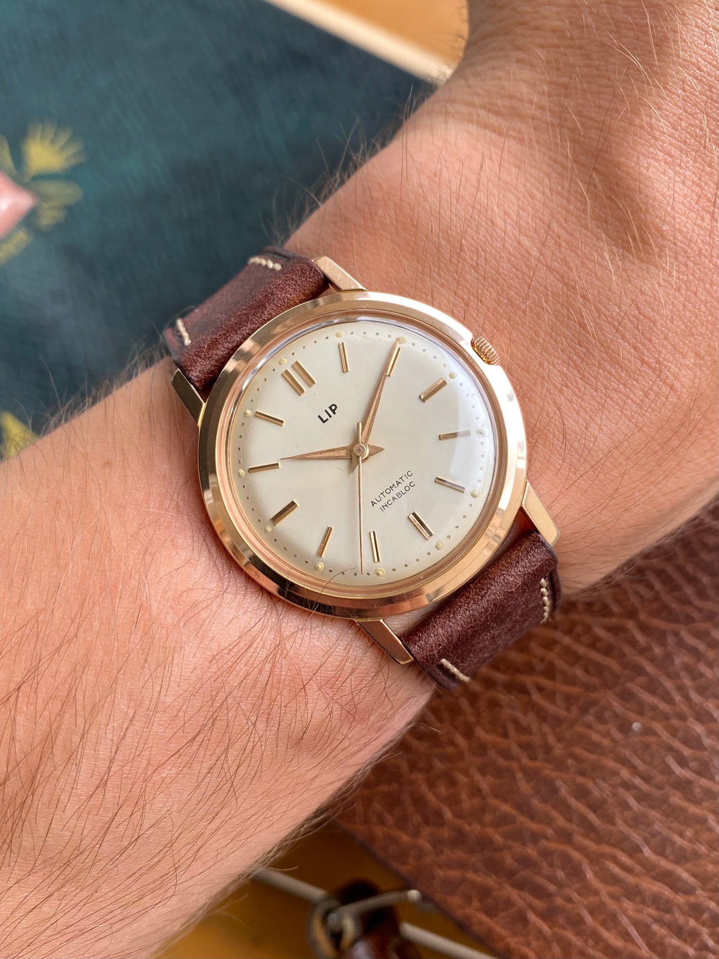 LIP France Automatic R126 - Montre Vintage Mécanique Plaqué Or Rose - 1960