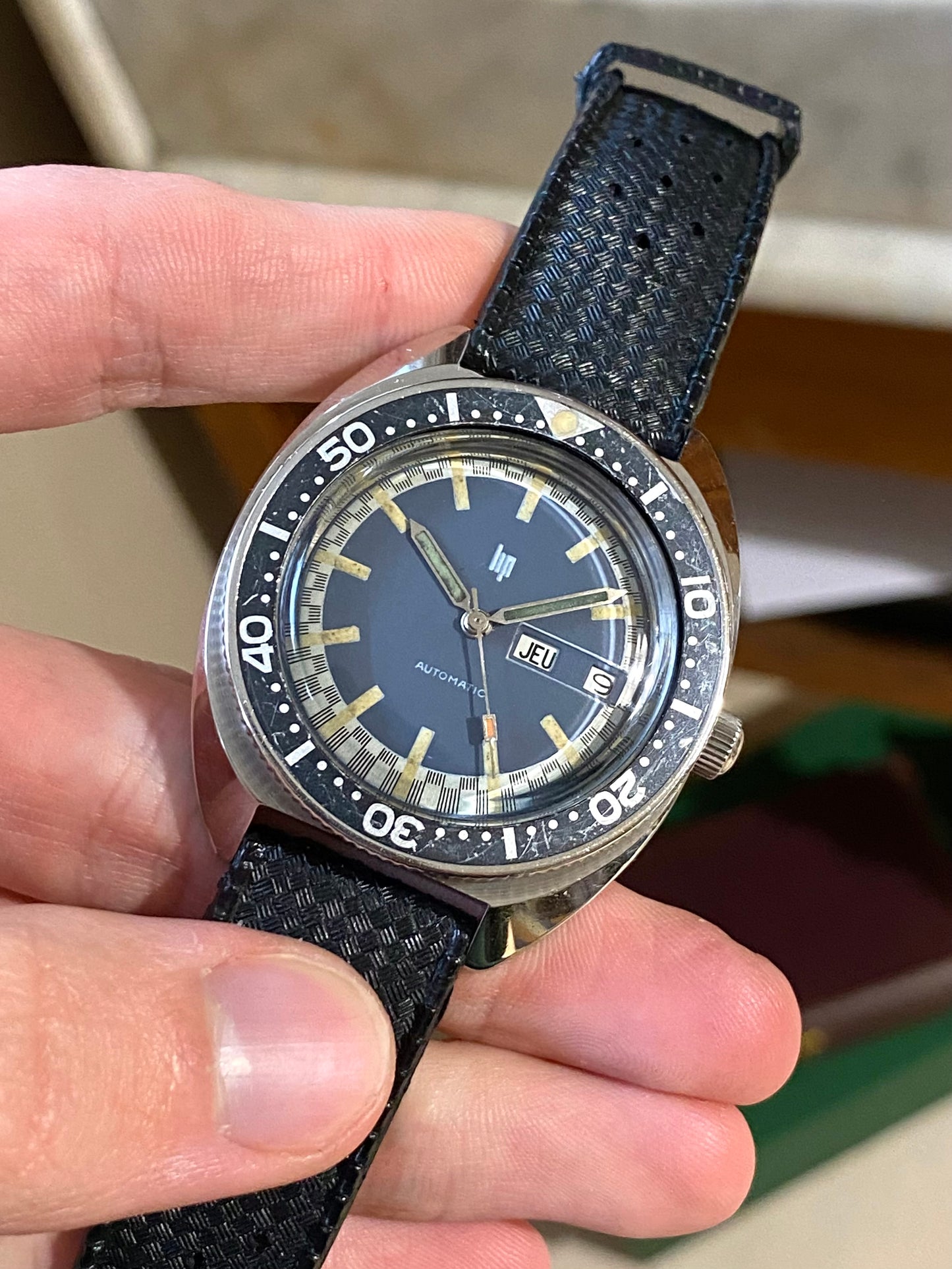 LIP Diver Automatic Jour/Date 41mm Oversize Montre Vintage de Plongée 1960