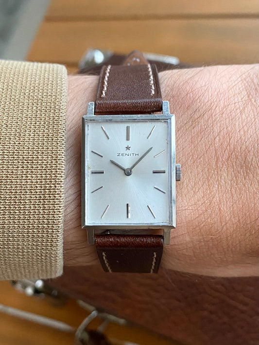 Zenith Tank Montre Rectangle Acier - Mouvement Mécanique - 1960