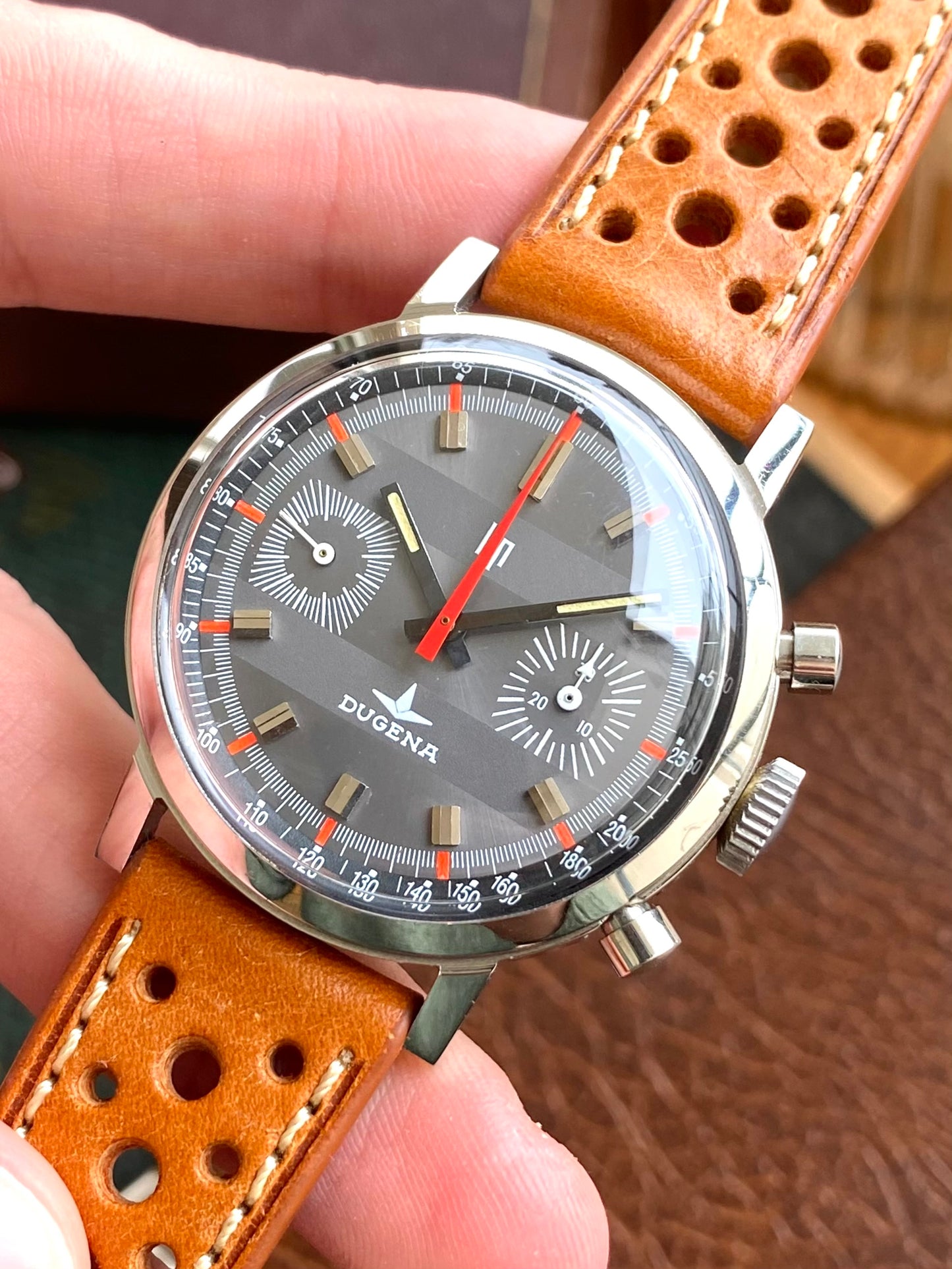 LIP x Dugena Chronographe Montre Vintage Mécanique France - Valjoux 7733 - Double Signature - 1970