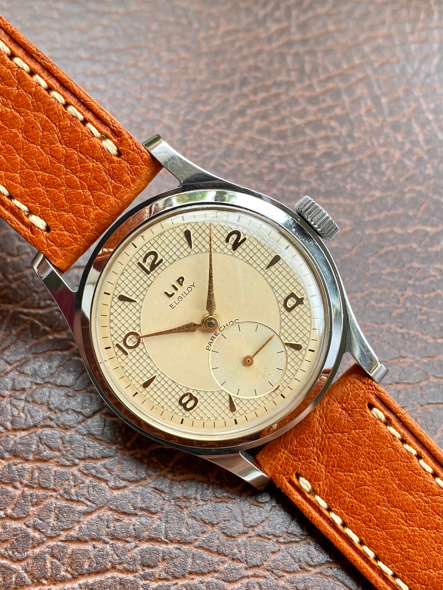 LIP Elgiloy PareChoc R25 Montre Vintage Mécanique France 1960