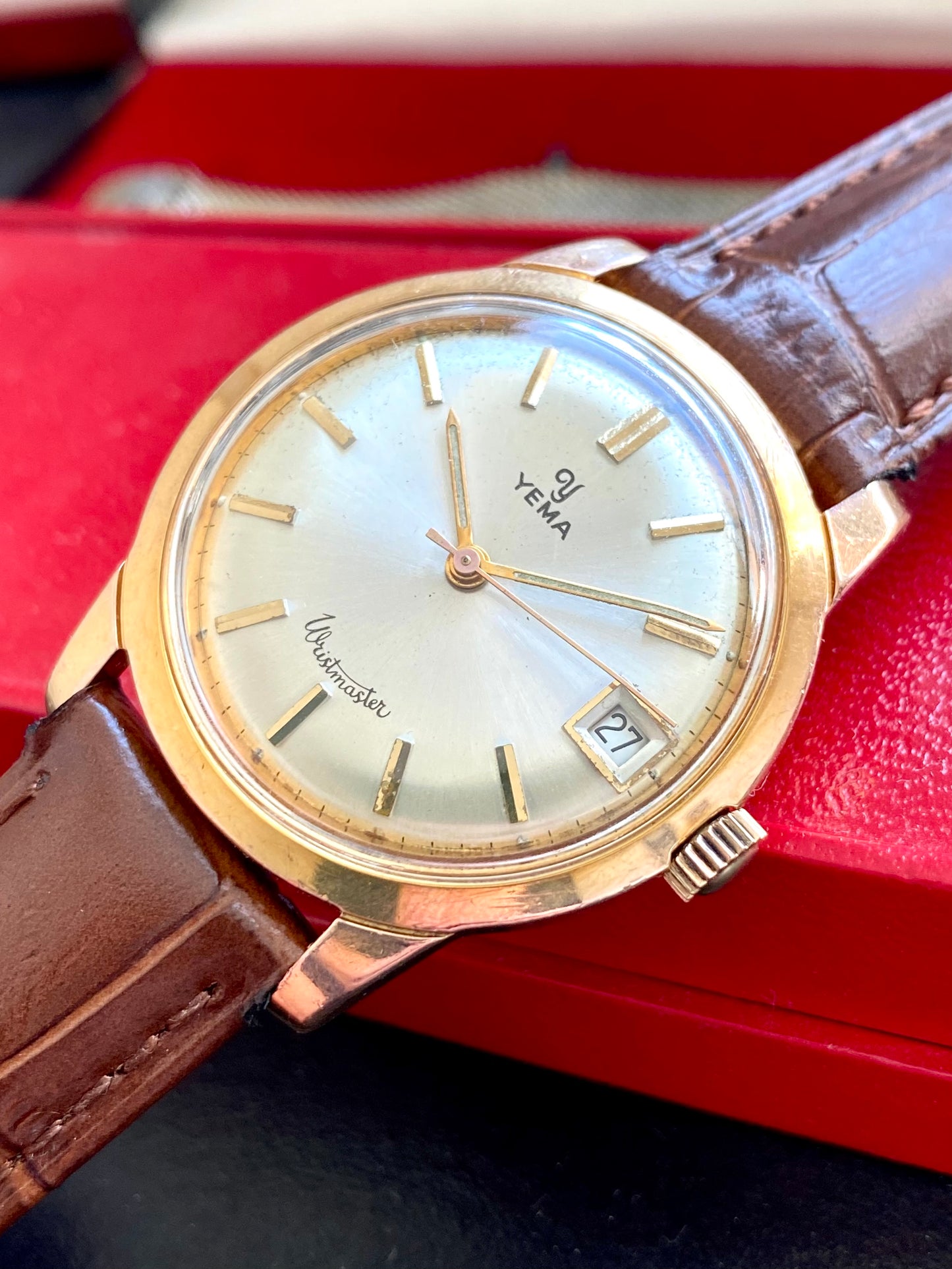 Yema Wristmaster Montre Vintage Mécanique Plaqué Or 1960