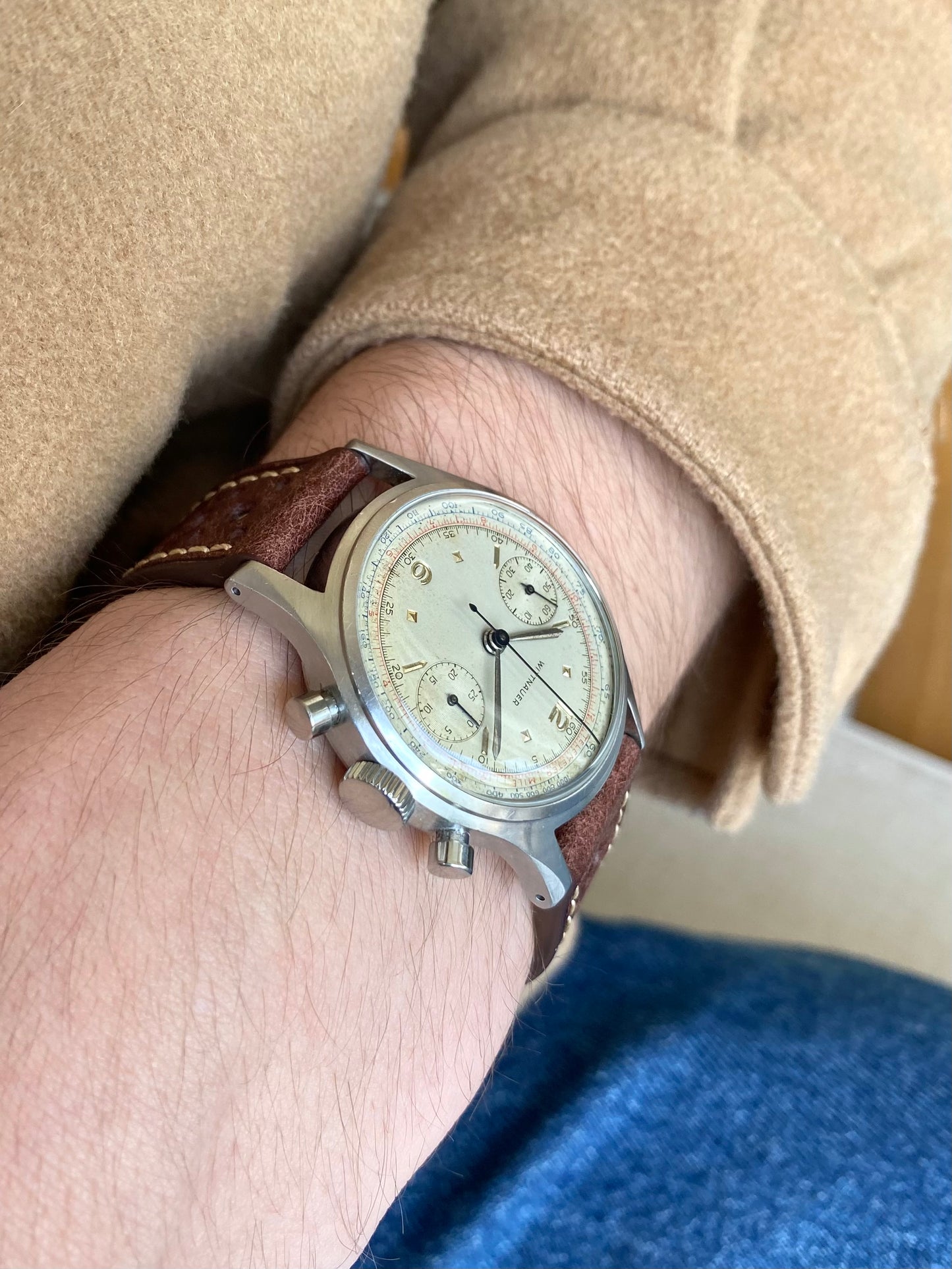 Wittnauer MultiScale Chronograph - Montre Vintage Mécanique Acier - Venus 188 - Aviation Militaire 1940