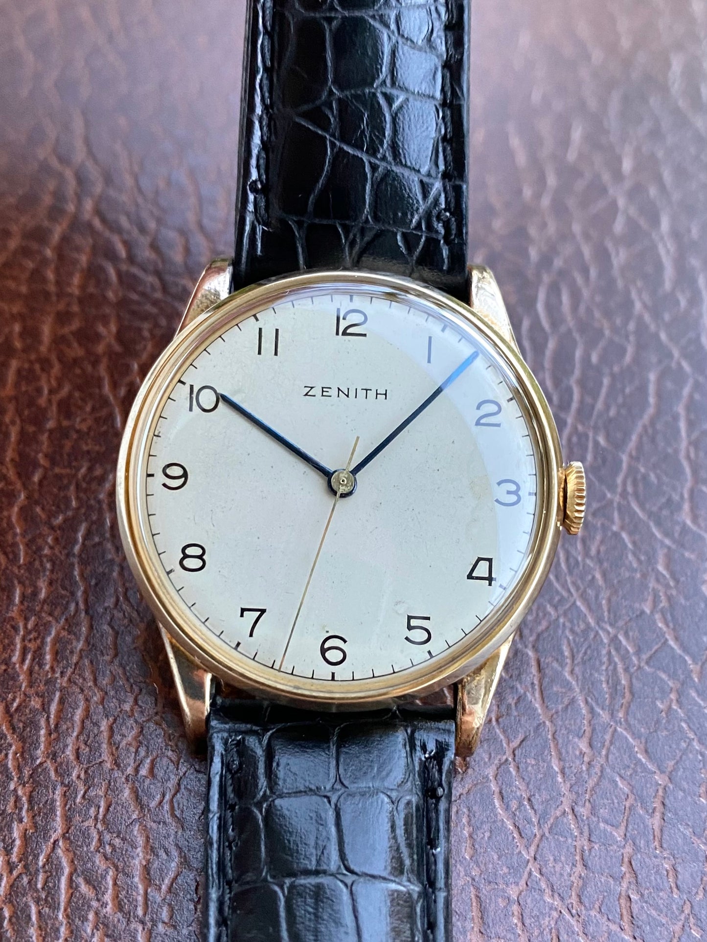 Zenith Plaqué Or Laminé 40 Microns Montre Vintage Mécanique Cal.106 1950