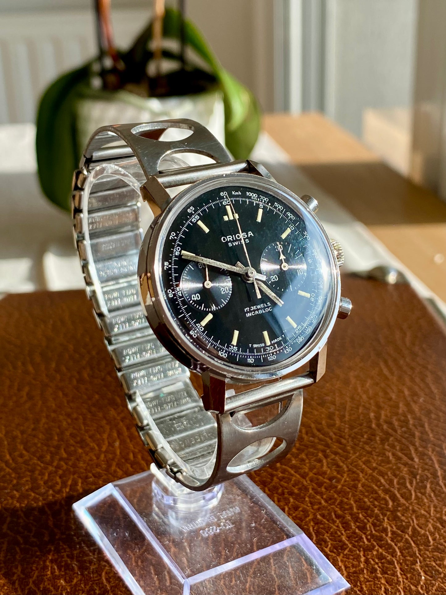 Oriosa Swiss Montre Chronographe Landeron 248 Rallye Vintage Mécanique Jumbo 1960-1970