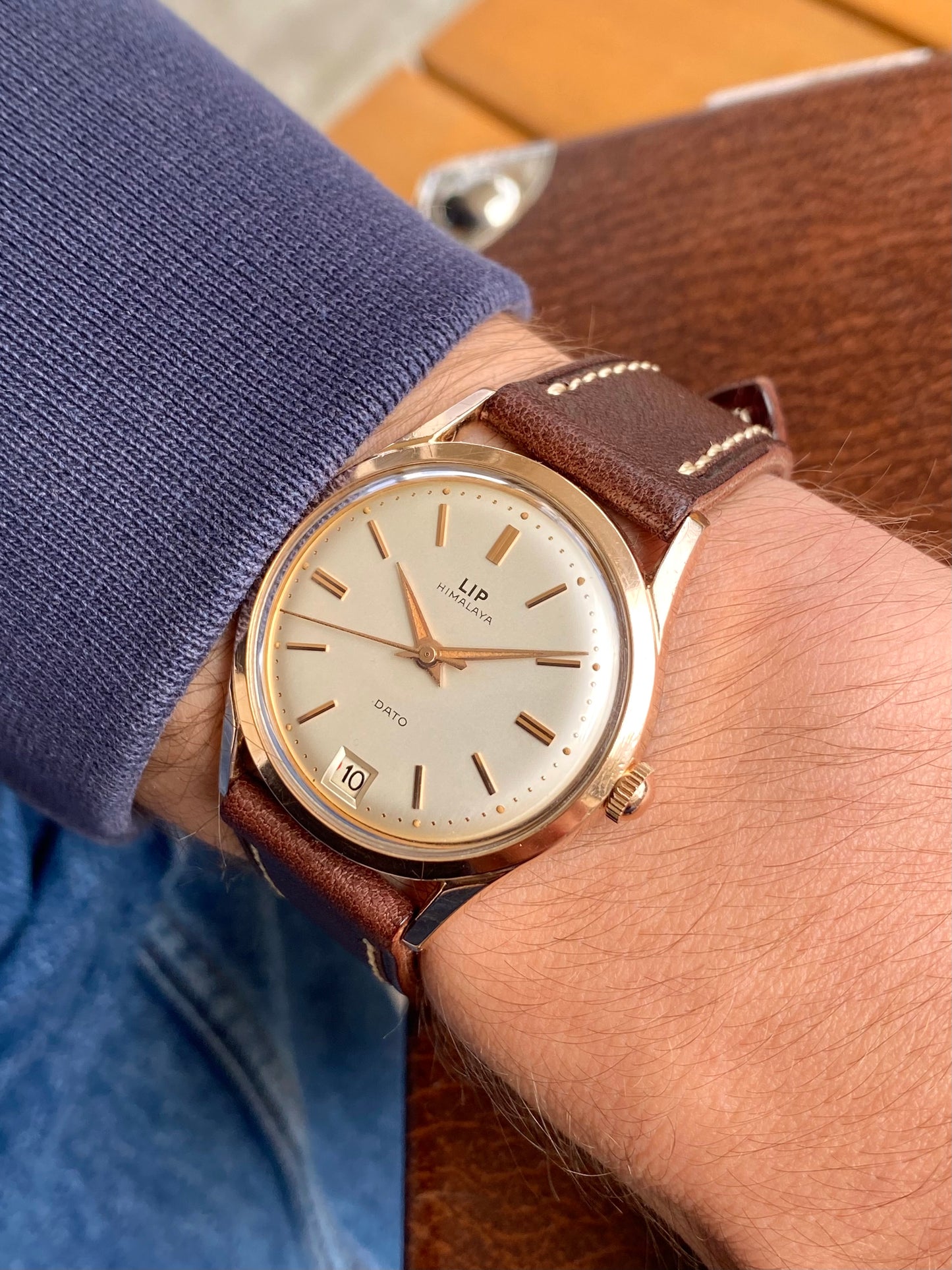 LIP Himalaya Dato Boitier Super Plaqué Or 200 Microns - Montre Vintage Mécanique R23 1960